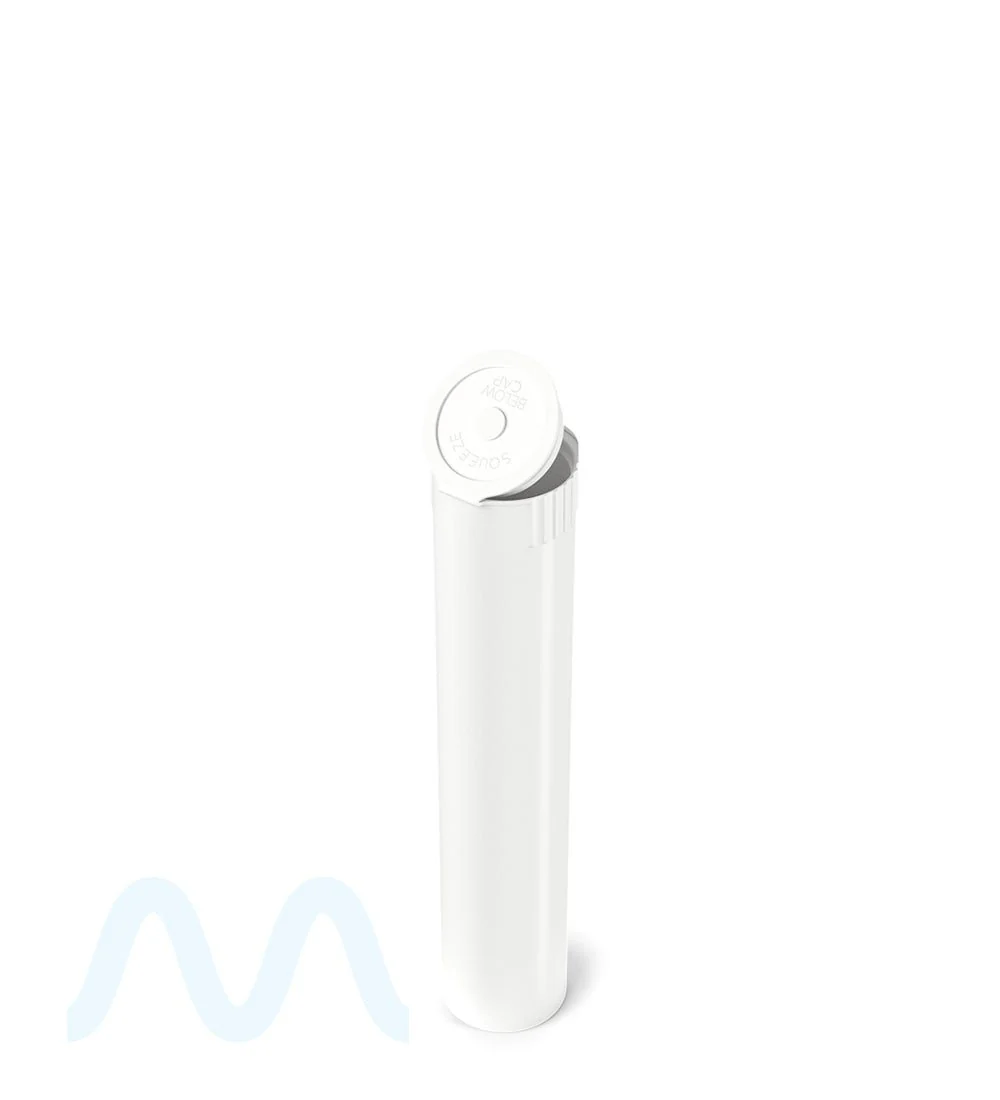 Child Resistant & Sustainable | 100% Biodegradable Pop Top Plastic Pre-Roll Tubes | 95mm - White - 1000 Count - Image 6