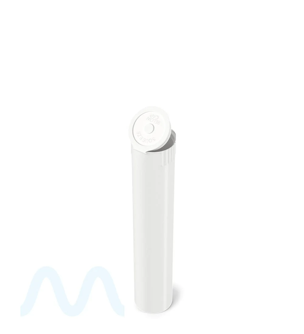 Child Resistant & Sustainable | 100% Biodegradable Pop Top Plastic Pre-Roll Tubes | 95mm - White - 1000 Count - Image 7