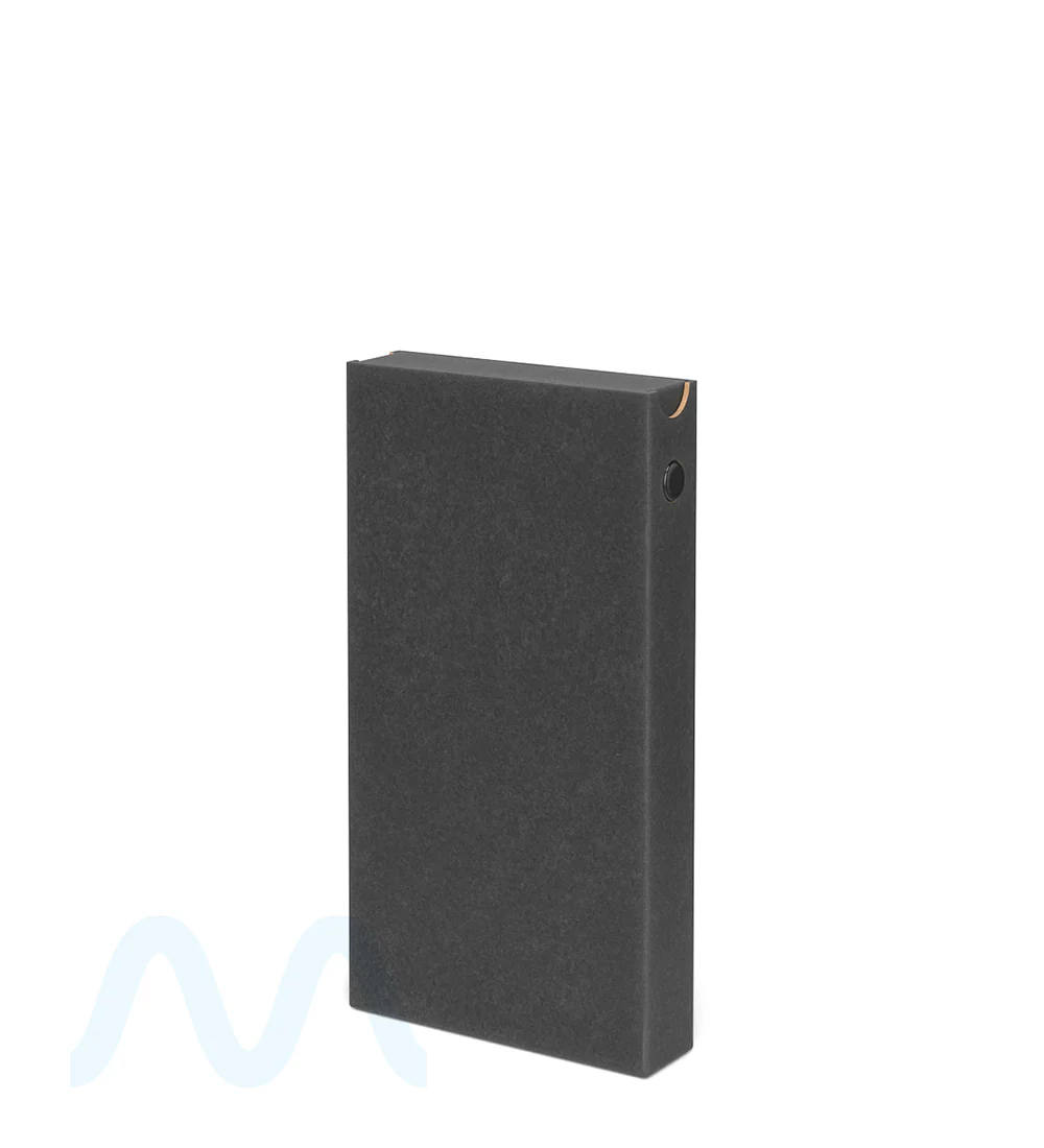 Child Resistant & Sustainable | 100% Recyclable Pre-Roll Slim Case w/ Press Button | 145mm x 77mm - Black Cardboard - 100 Count - Image 5