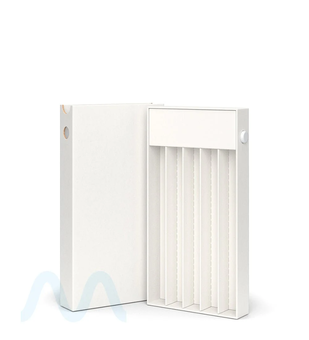 Child Resistant & Sustainable | 100% Recyclable Pre-Roll Slim Case w/ Press Button | 145mm x 77mm - White Cardboard - 100 Count