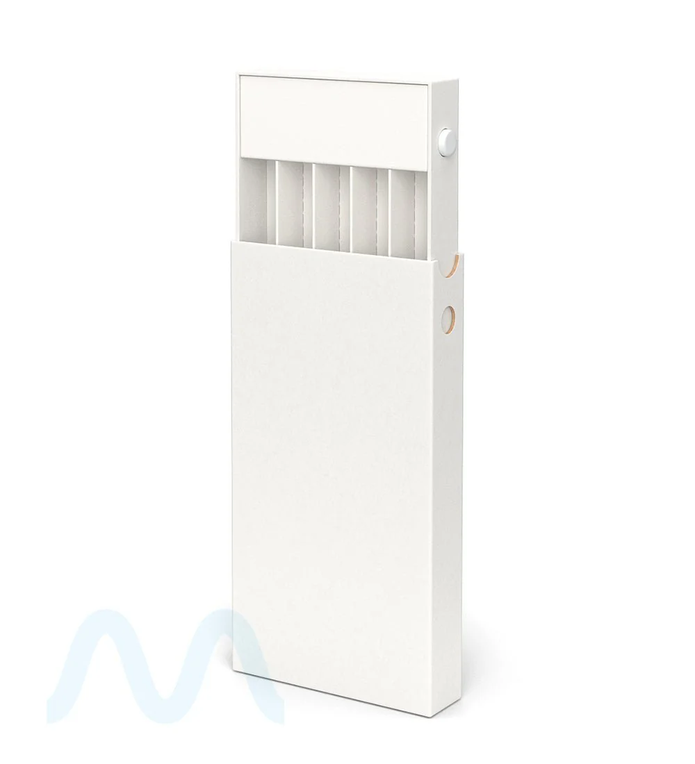 Child Resistant & Sustainable | 100% Recyclable Pre-Roll Slim Case w/ Press Button | 145mm x 77mm - White Cardboard - 100 Count - Image 6