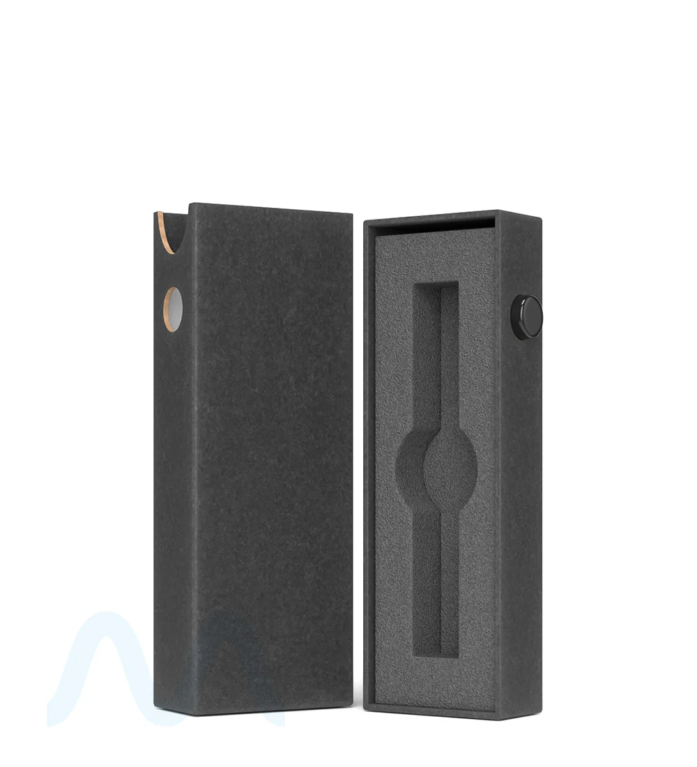 Child Resistant & Sustainable | 100% Recyclable Slim Cardboard Vape Cartridge Box w/ Press Button & Foam Insert | 100mm - Black - 100 Count - Image 4