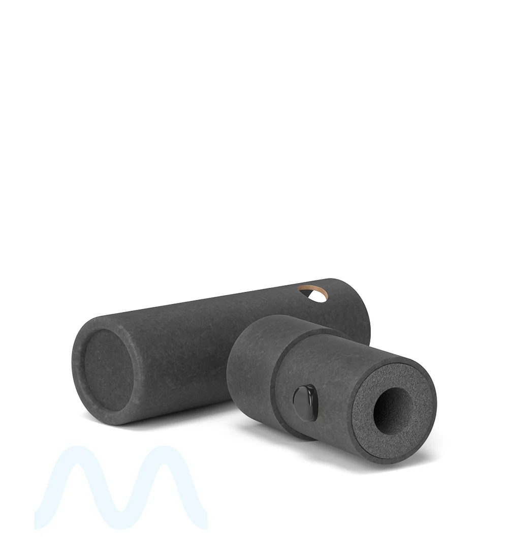Child Resistant & Sustainable | 100% Recyclable Cardboard Vape Cartridge Tube w/ Press Button | 95mm - Black - 100 Count - Image 6