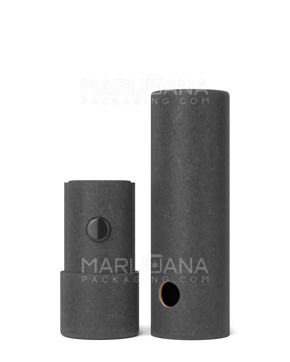 Child Resistant & Sustainable 100% Recyclable Cardboard Vape Cartridge Tube w/ Press Button | 95mm - Black | Sample - Image 3