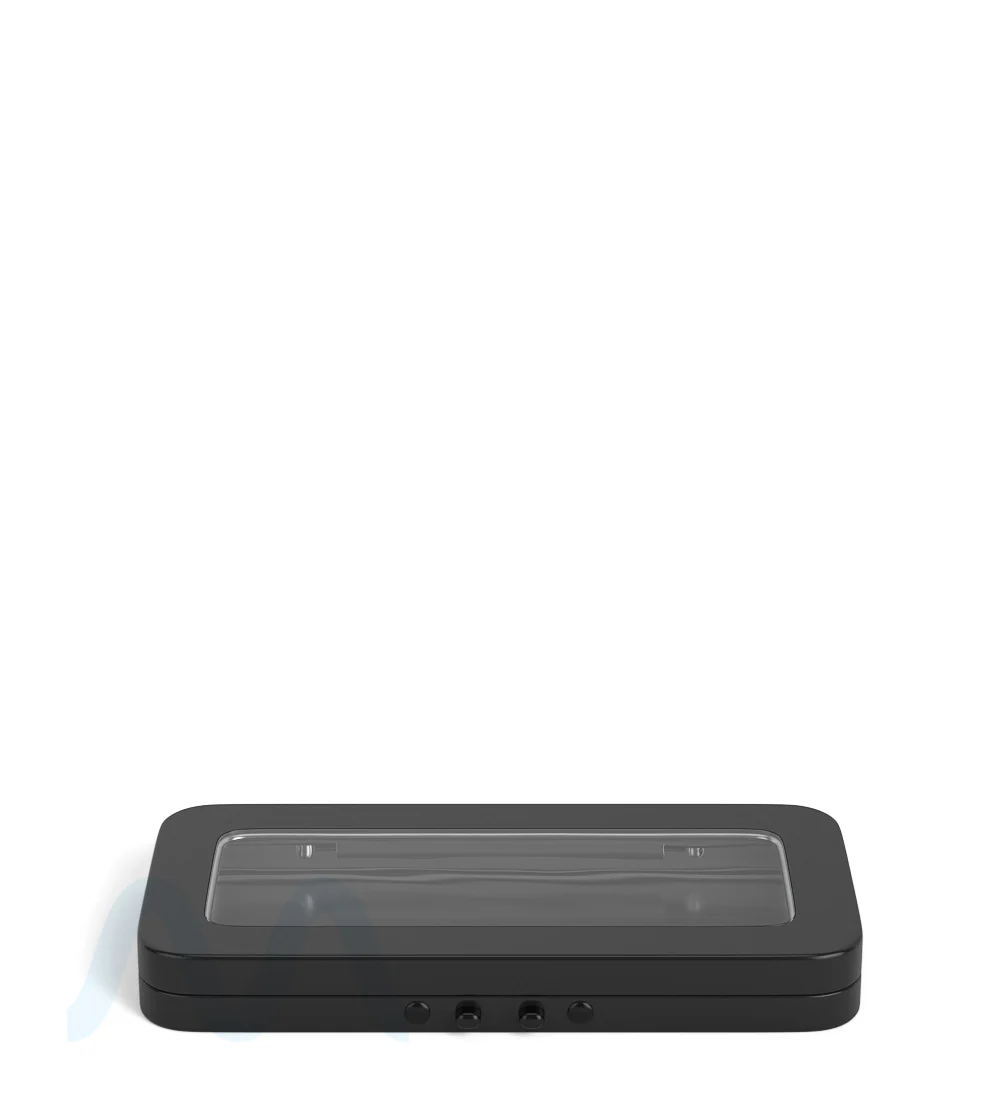 Child Resistant & Sustainable | Hinged-Lid Large Vista Pre-Rolls Box w/ See-Through Window | 120mm x 58mm - Black Tin - 100 Count