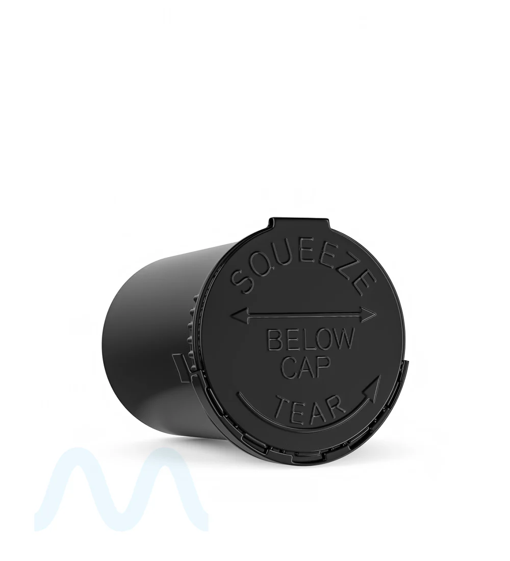 Child Resistant & Tamper Evident | Opaque Black Pop Top Bottles | 30dr - 7g - 168 Count - Image 3