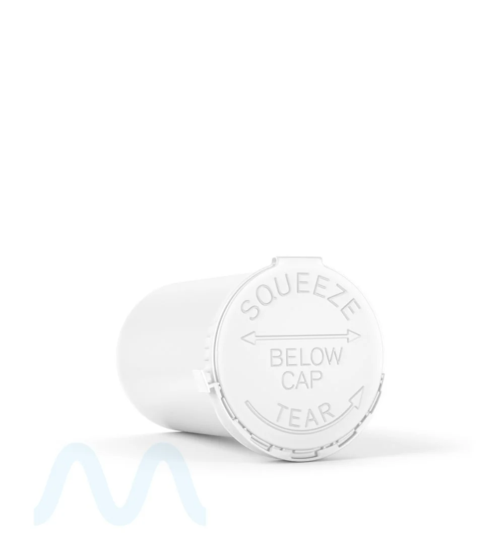 Child Resistant & Tamper Evident | Opaque White Pop Top Bottles | 19dr - 3.5g - 256 Count - Image 3