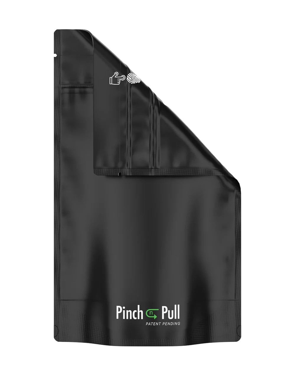 Child Resistant & Tamper Evident | Pinch N Pull Matte Black Mylar PCR Bags | 6in x 9.8in - 28g - 250 Count - Image 4