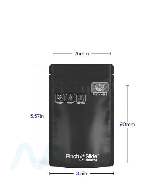 Child Resistant & Tamper Evident | Pinch N Slide 3.0 Matte Black PCR Mylar Bags | 3.6in x 5.7in - 3.5g - 250 Count - Image 4