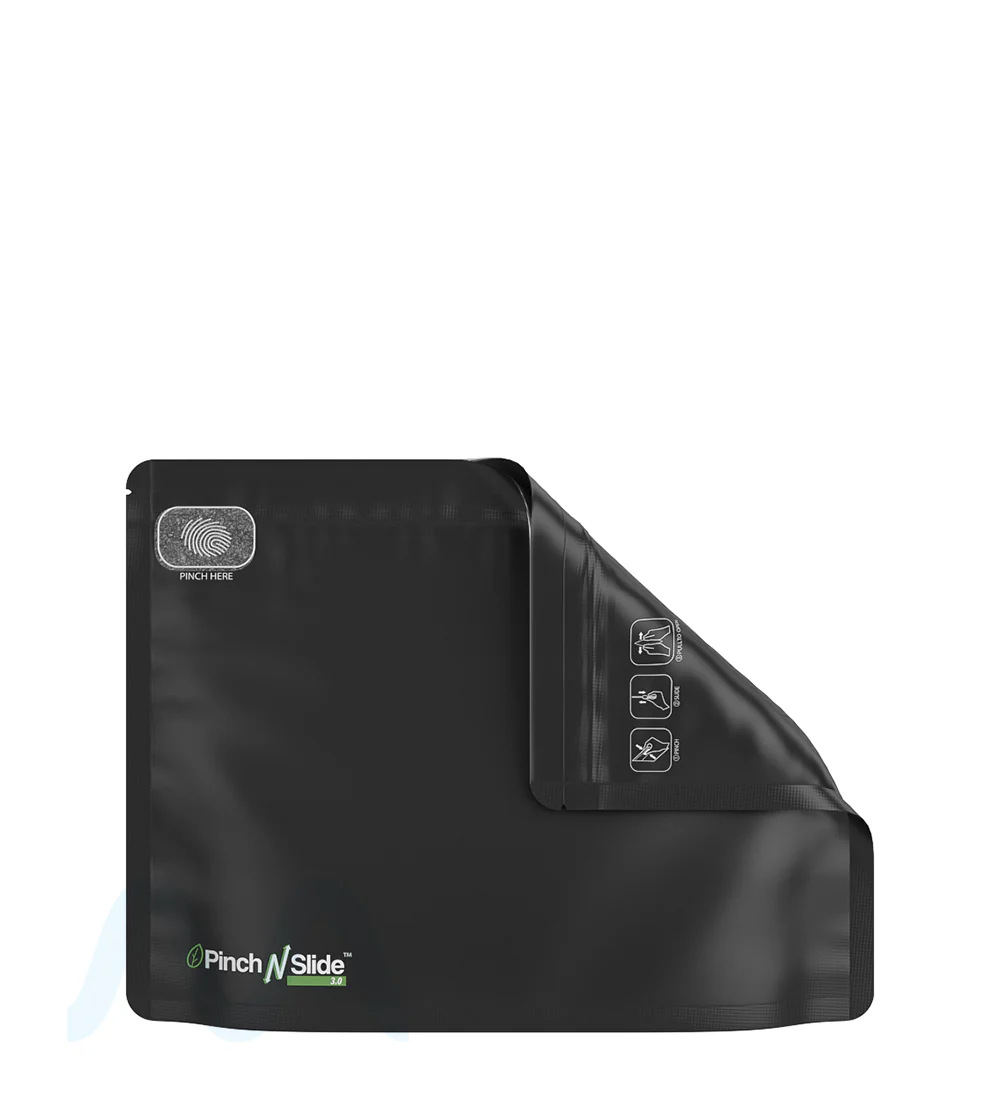 Child Resistant & Tamper Evident | Pinch N Slide 3.0 Matte Black PCR Mylar Exit Bags | 12in x 9in - 56g - 250 Count - Image 6
