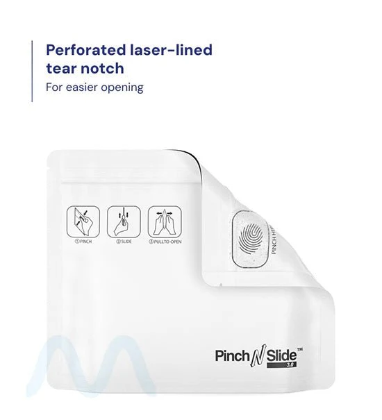 Child Resistant & Tamper Evident | Pinch N Slide 3.0 Matte White Mylar Exit Bags | 8in x 6.7in - 28g - 250 Count - Image 4