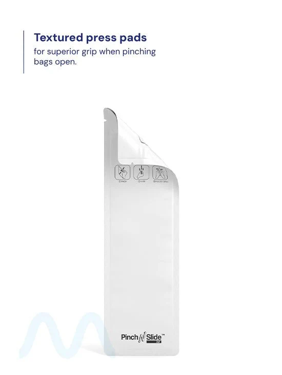 Child Resistant & Tamper Evident | Pinch N Slide 3.0 Matte White PCR Mylar Bags | 2.4in x 7.8in - 2.5g - 250 Count - Image 3