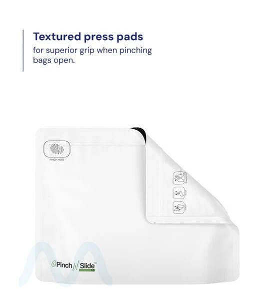 Child Resistant & Tamper Evident | Pinch N Slide 3.0 Matte White PCR Mylar Exit Bags | 12in x 9in - 56g - 250 Count - Image 3