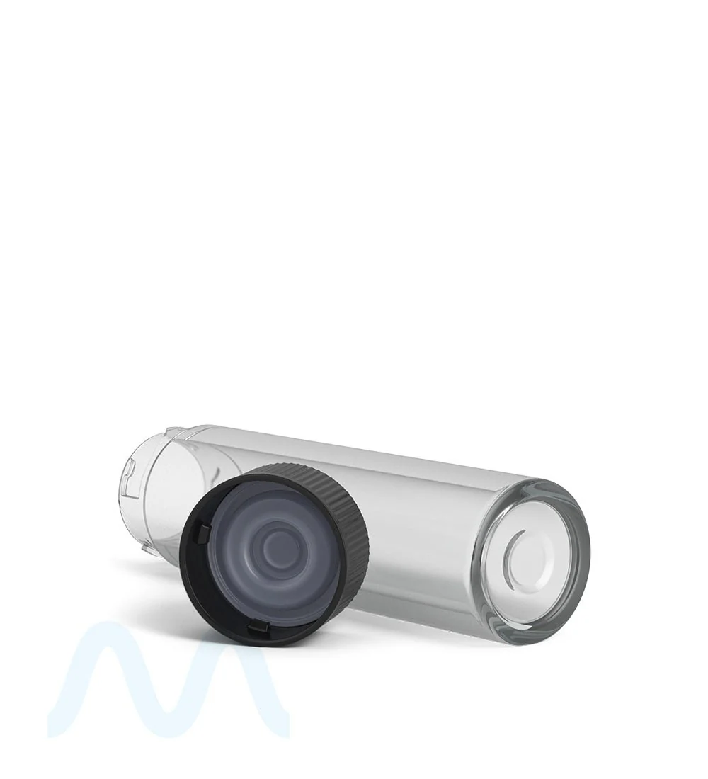 Child Resistant | Push Down & Turn Vape Cartridge Tube w/ Black Cap | 84mm - Clear - 500 Count - Image 7