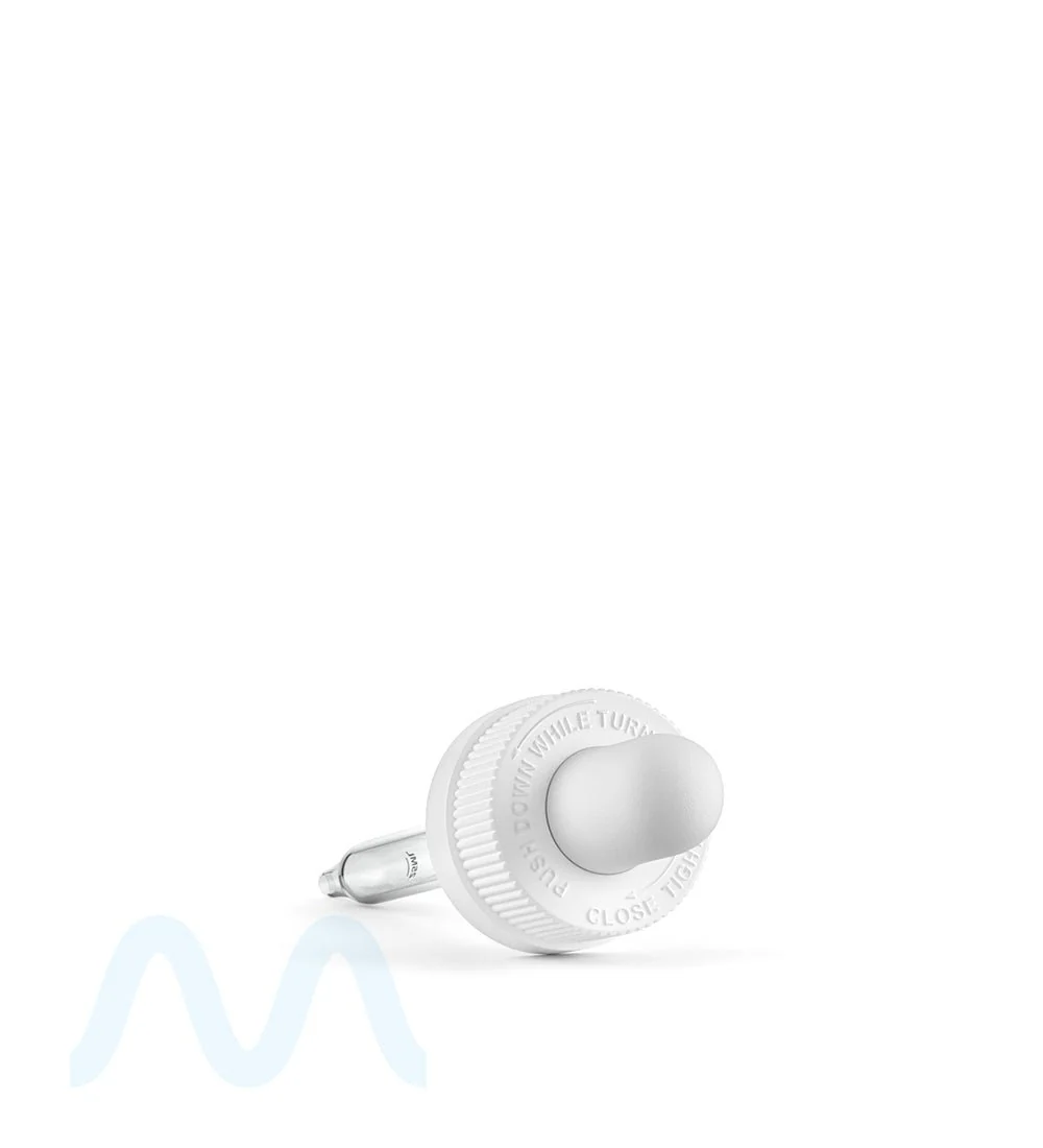 Child Resistant | White Graduated Ribbed Glass Dropper Cap | 1oz - 1mL - 360 Count - Image 3