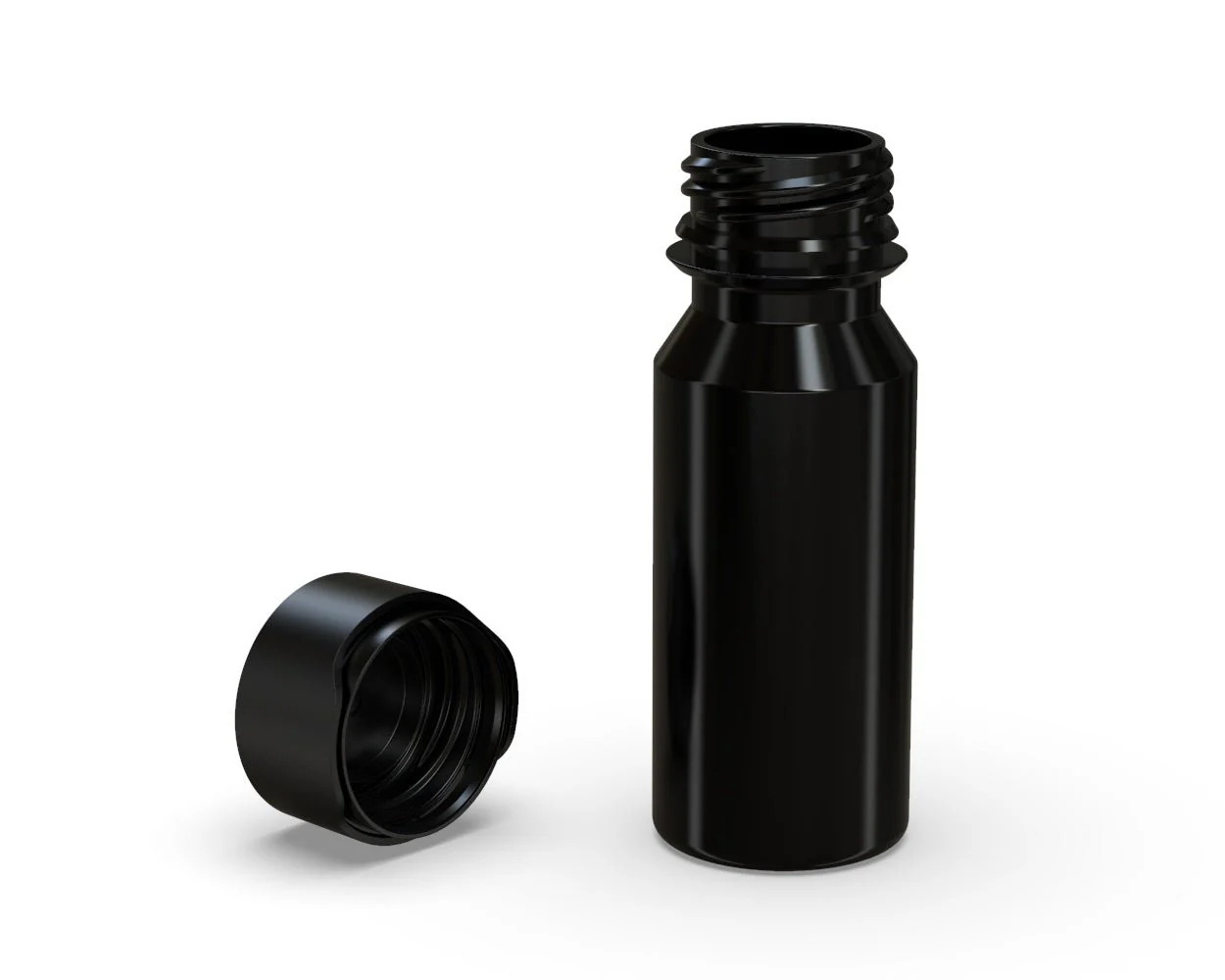 CHUBBY GORILLA | Child Resistant Aviator Shot Bottles Black | 60mL - w/ Black Lid - 500 Count - Image 5