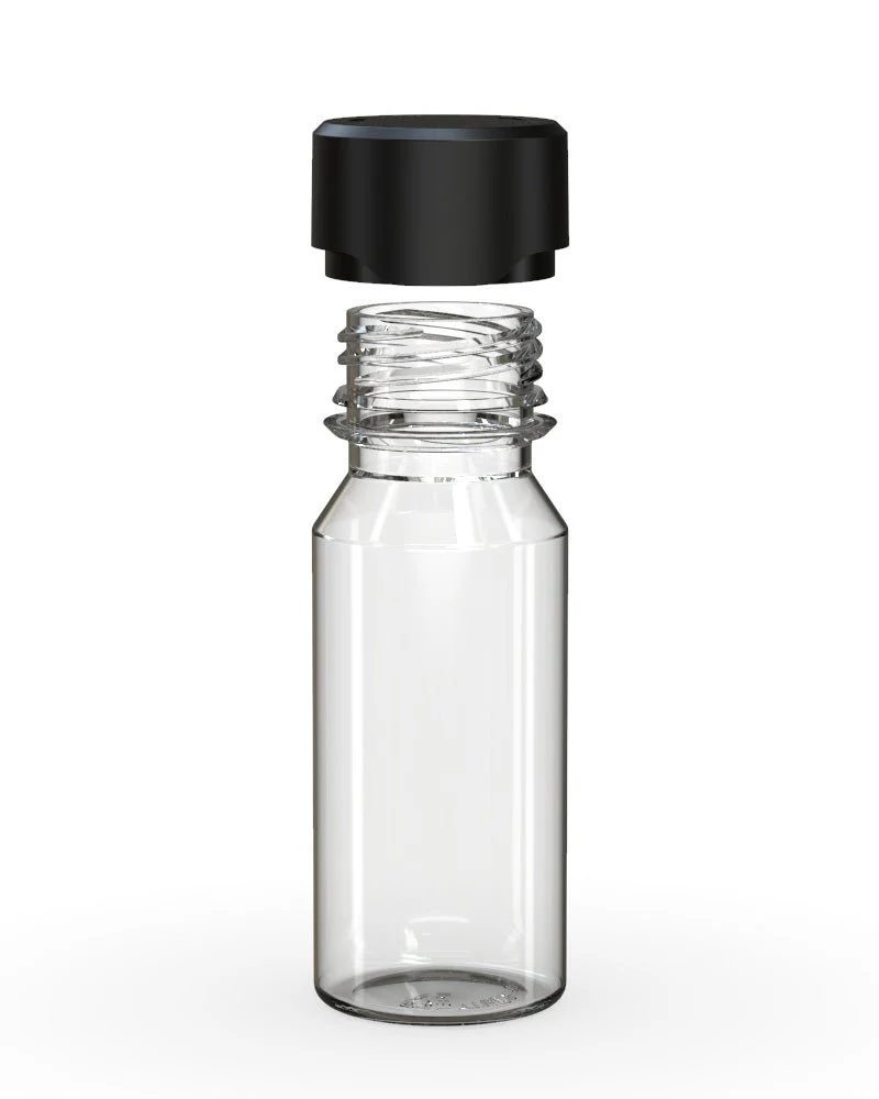 CHUBBY GORILLA | Child Resistant Aviator Shot Bottles Clear | 60mL - w/ Black Lid - 500 Count - Image 3