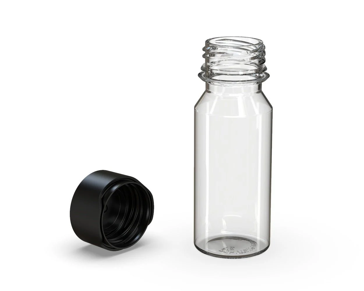 CHUBBY GORILLA | Child Resistant Aviator Shot Bottles Clear | 60mL - w/ Black Lid - 500 Count - Image 5