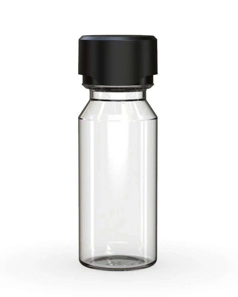 CHUBBY GORILLA Child Resistant Aviator Shot Bottles Clear | 60mL - w/ Black Lid | Sample