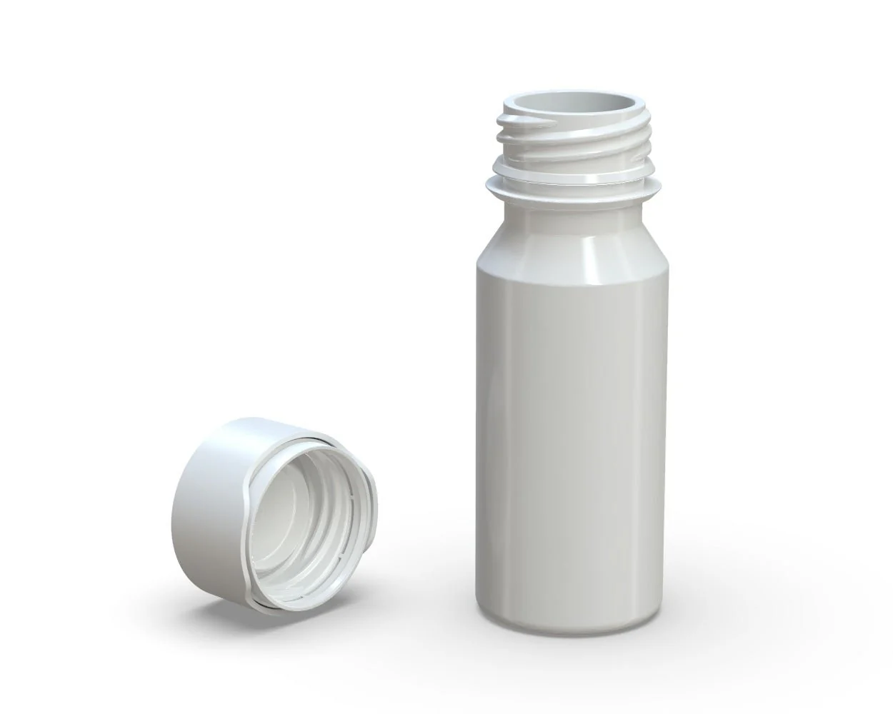 CHUBBY GORILLA | Child Resistant Aviator Shot Bottles White | 60mL - w/ White Lid - 500 Count - Image 5