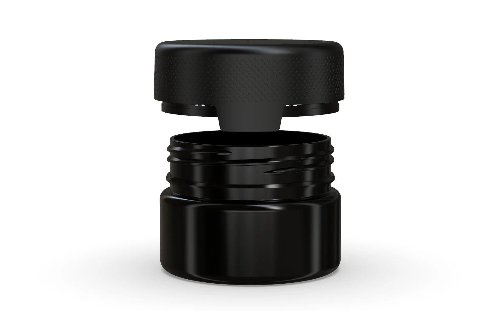 CHUBBY GORILLA | Child Resistant Black Plastic Aviator XL Container w/ Black Cap | 220mL - 7.5oz - 100 Count - Image 3