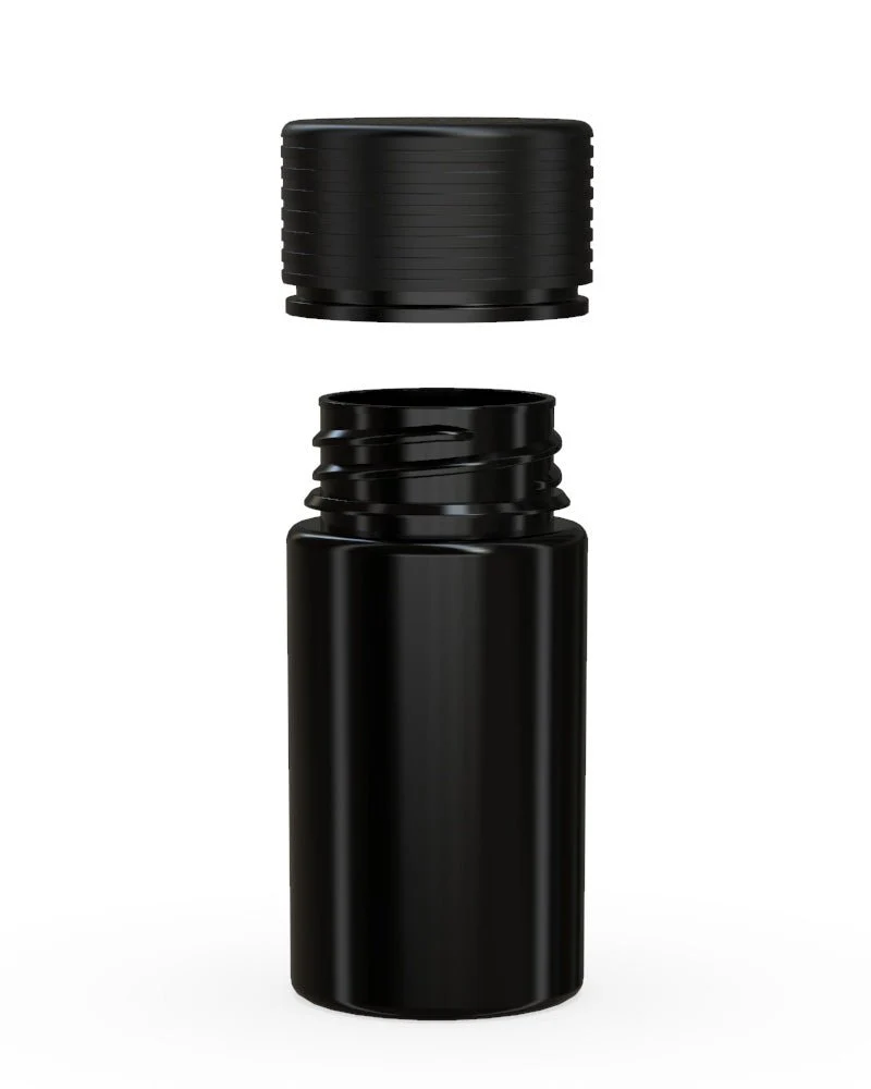 CHUBBY GORILLA | Child Resistant Black Plastic Mini Spiral Jar w/ Black Cap | 55mm - 1oz - 200 Count - Image 3