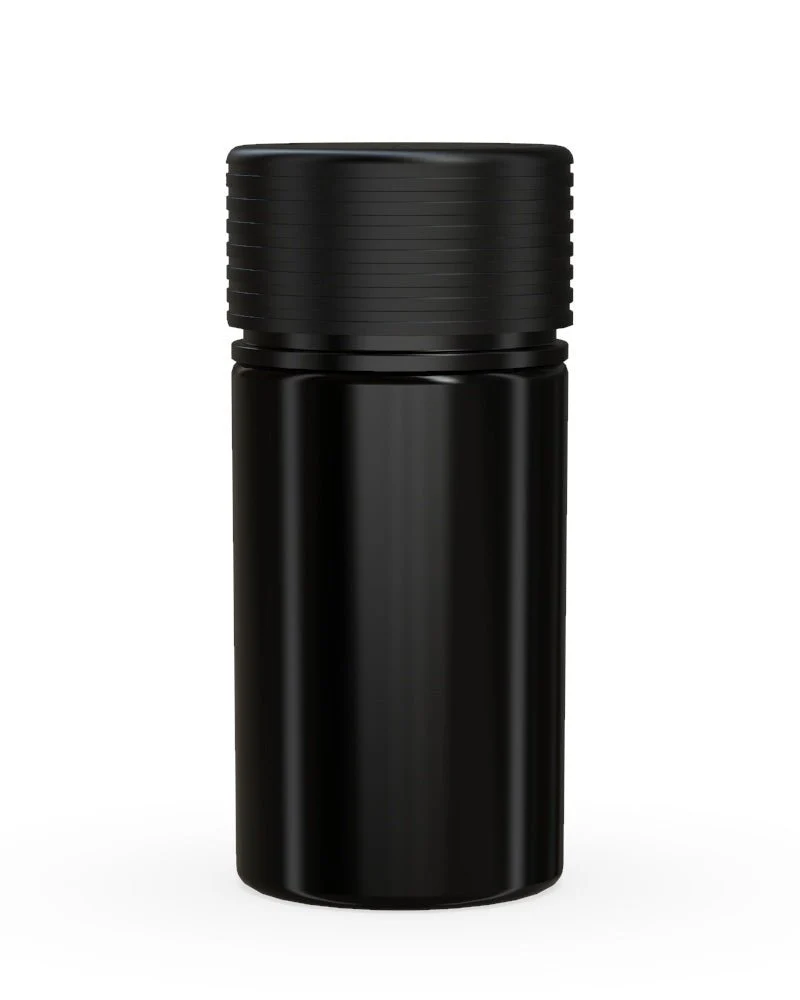 CHUBBY GORILLA Child Resistant Black Plastic Mini Spiral Jar w/ Black Cap | 55mm - 1oz | Sample