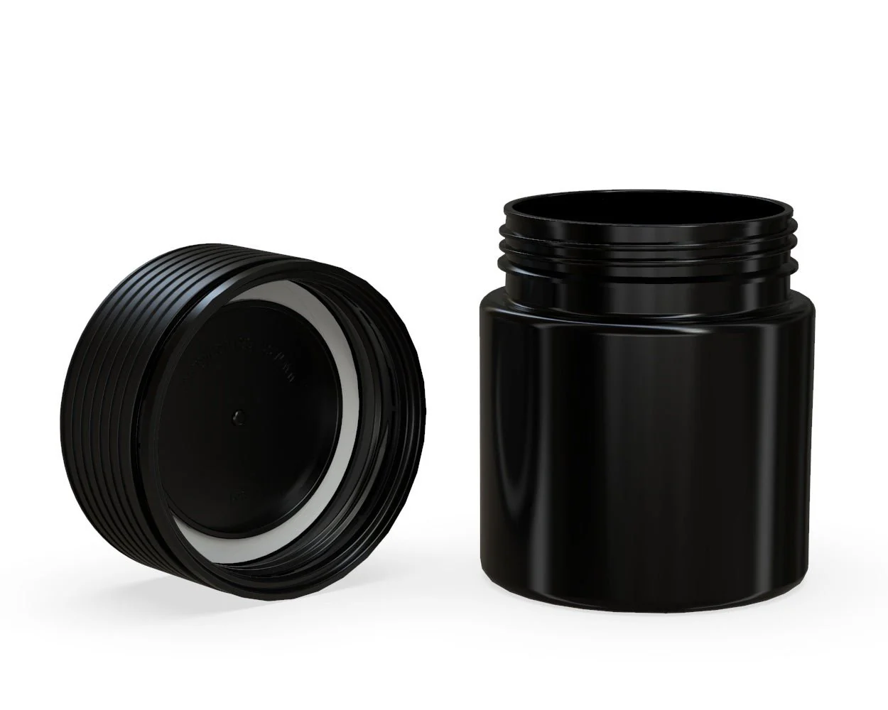 CHUBBY GORILLA | Child Resistant Black Plastic Thick Wall Spiral Jar w/ Black Cap | 55mm - 2oz - 150 Count - Image 4