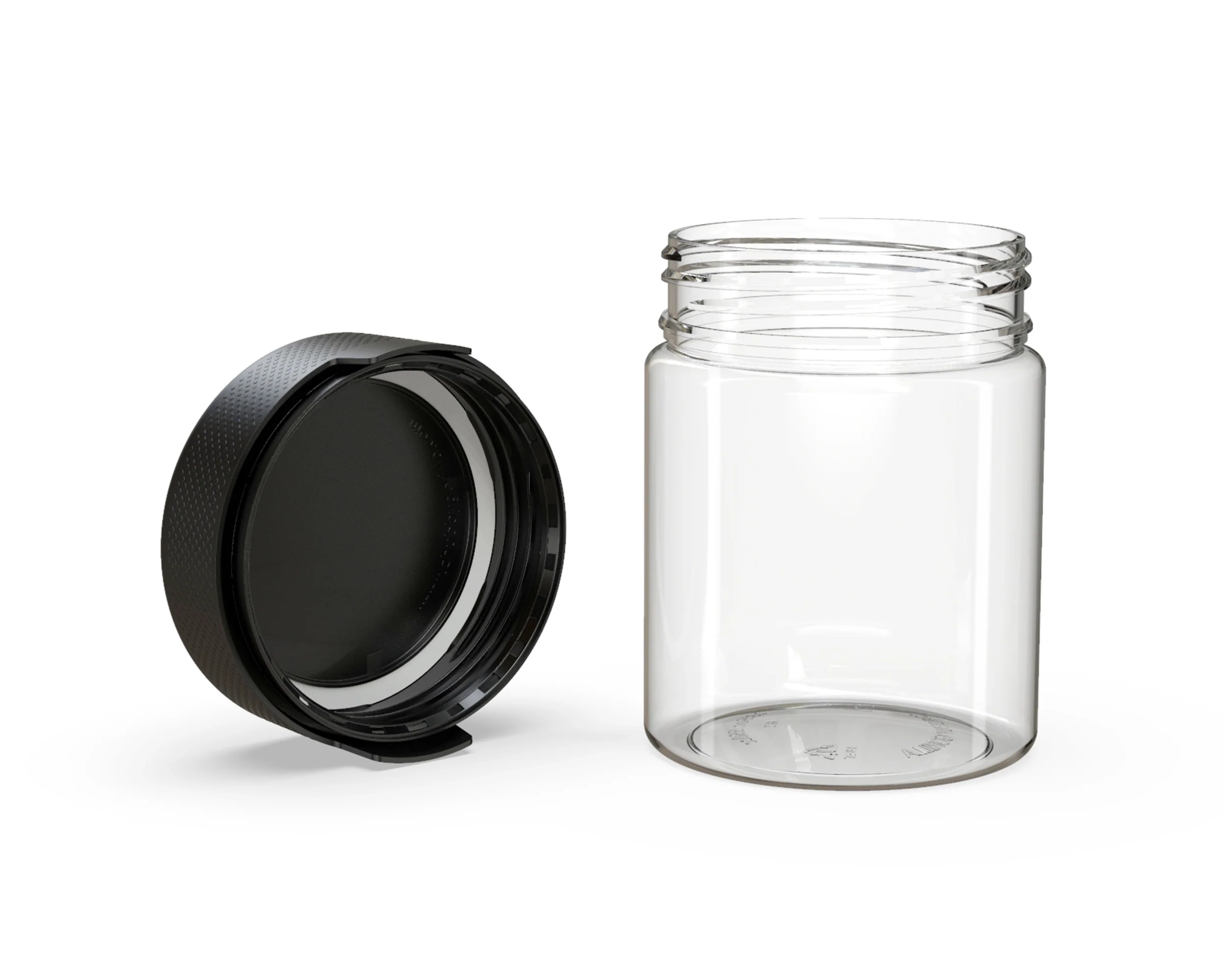 CHUBBY GORILLA | Child Resistant Clear Plastic Aviator XL Container w/ Black Cap | 550mL - 18.5oz - 60 Count - Image 3