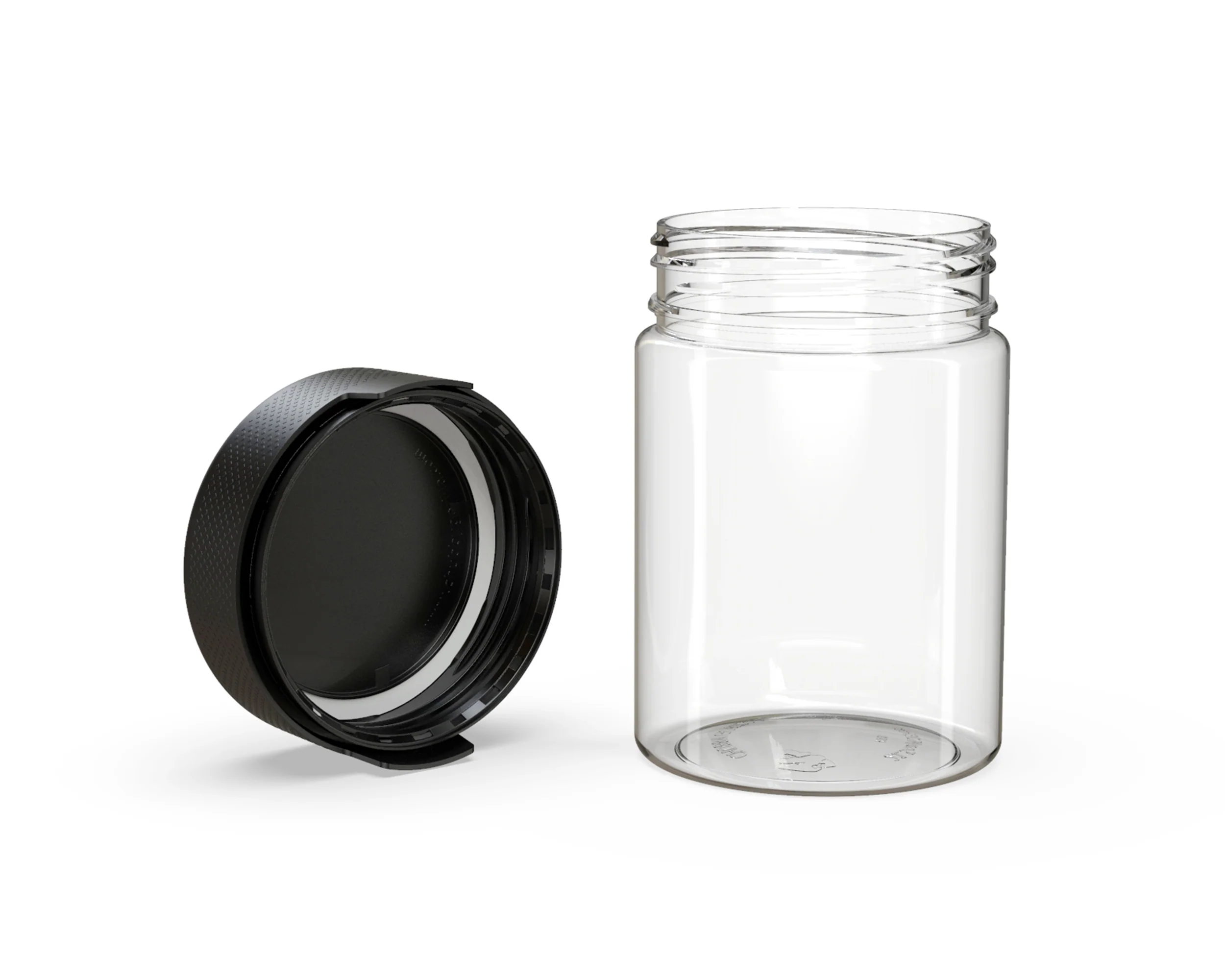 CHUBBY GORILLA | Child Resistant Clear Plastic Aviator XL Container w/ Black Cap | 625mL - 21.5oz - 40 Count - Image 4