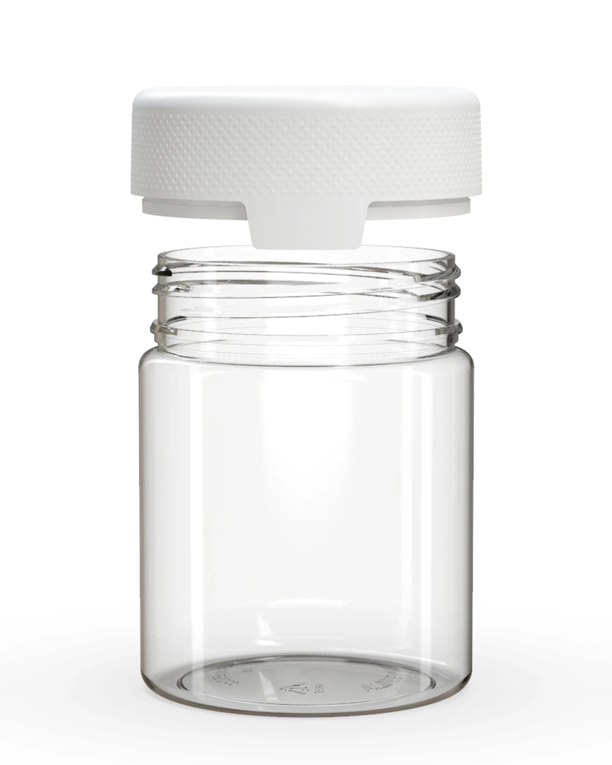 CHUBBY GORILLA | Child Resistant Clear Plastic Aviator XL Container w/ White Cap | 550mL - 18.5oz - 60 Count - Image 3