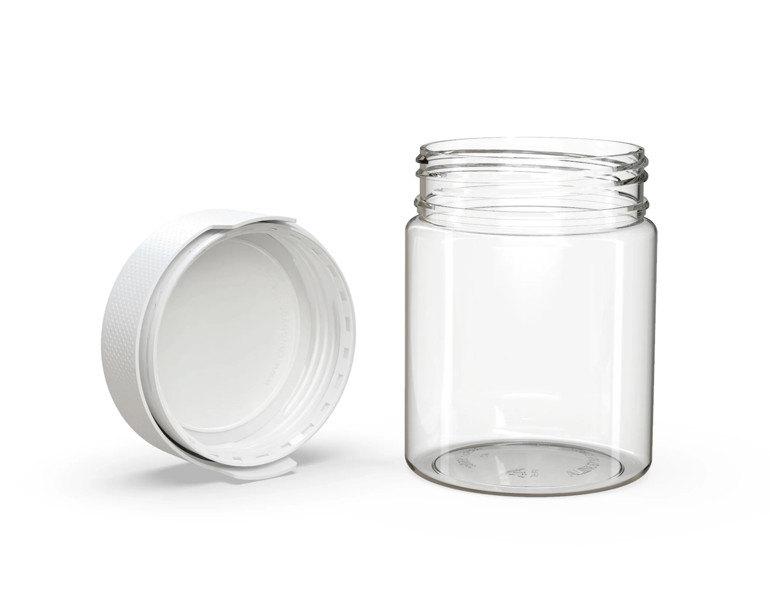 CHUBBY GORILLA | Child Resistant Clear Plastic Aviator XL Container w/ White Cap | 550mL - 18.5oz - 60 Count - Image 4