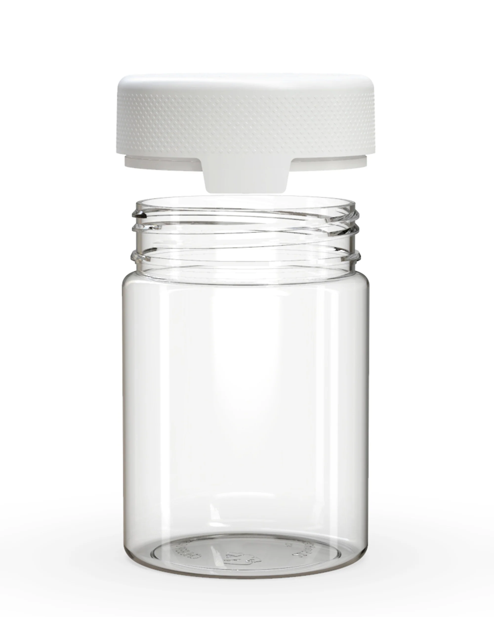 CHUBBY GORILLA | Child Resistant Clear Plastic Aviator XL Container w/ White Cap | 625mL - 21.5oz - 40 Count - Image 3