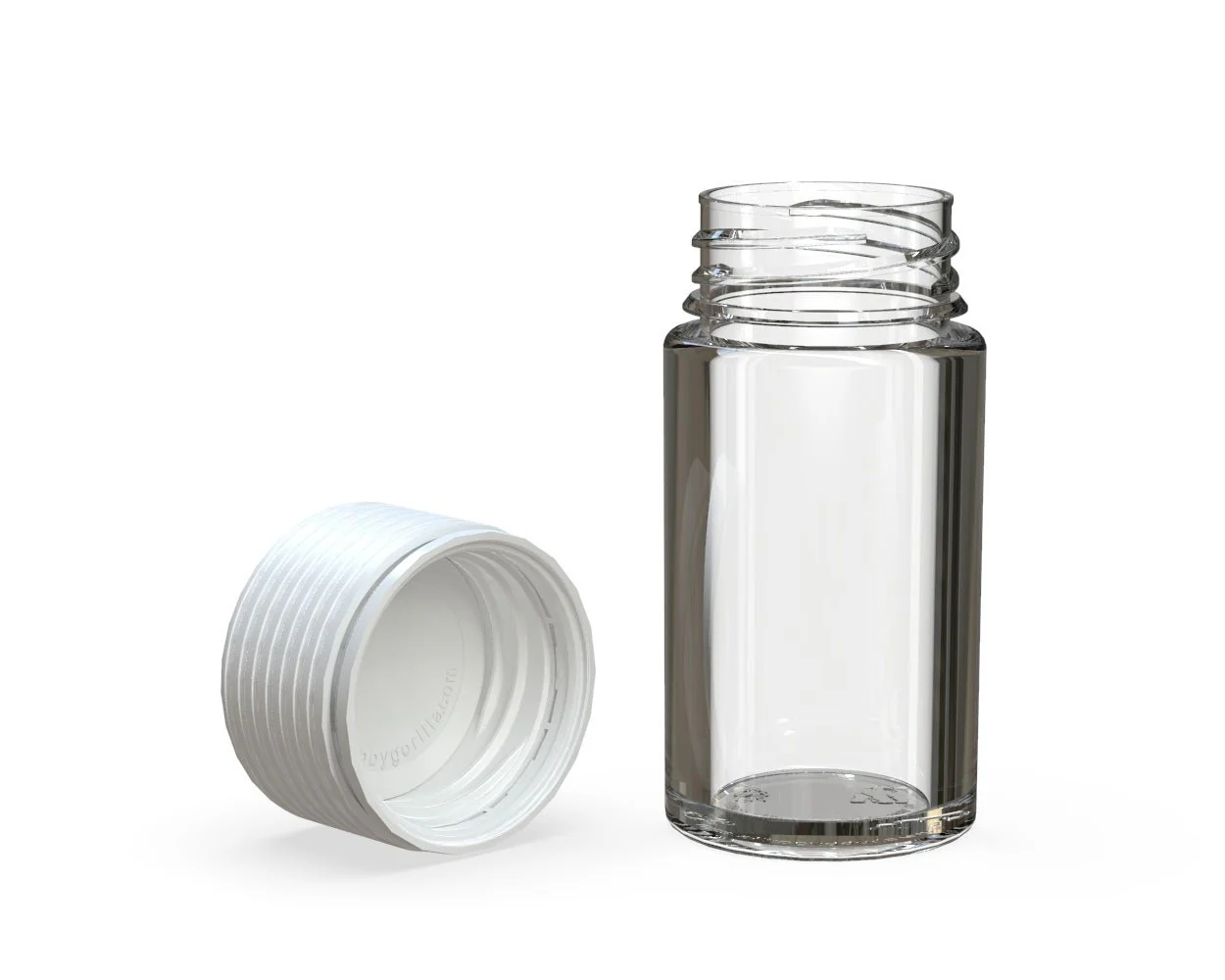 CHUBBY GORILLA | Child Resistant Clear Plastic Mini Spiral Jar w/ White Cap | 55mm - 1oz - 200 Count - Image 4