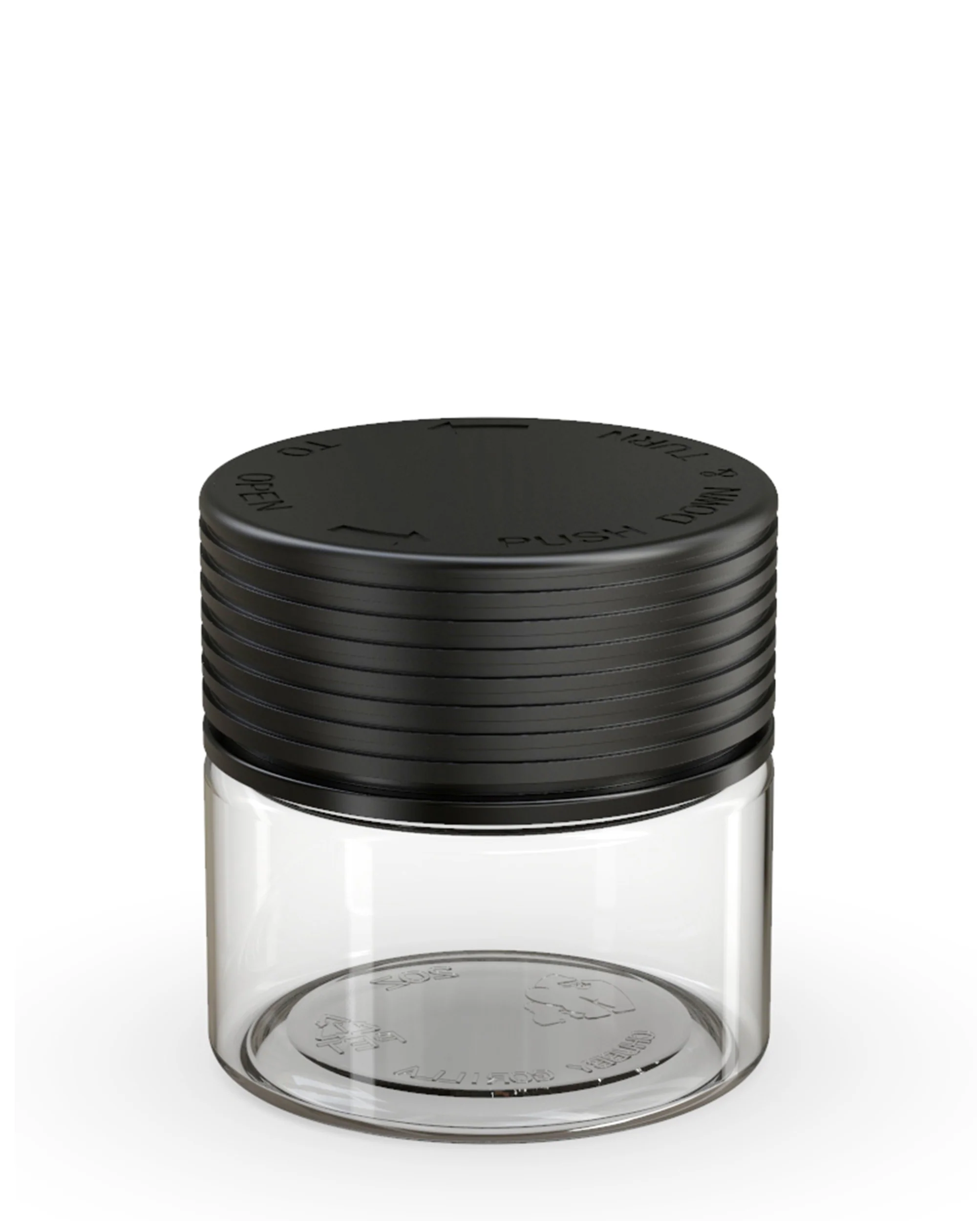 CHUBBY GORILLA | Child Resistant Clear Plastic Spiral Jar w/ Black Cap | 55mm - 2oz - 400 Count - Image 2