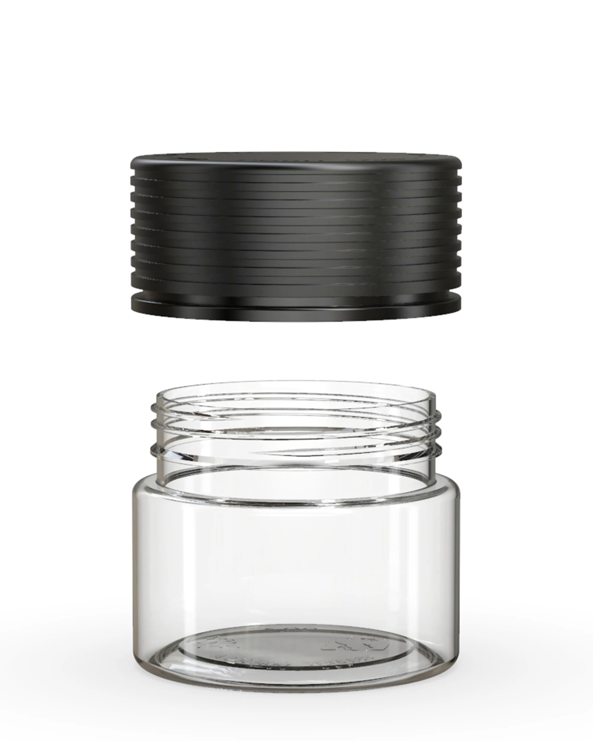 CHUBBY GORILLA | Child Resistant Clear Plastic Spiral Jar w/ Black Cap | 55mm - 2oz - 400 Count - Image 3