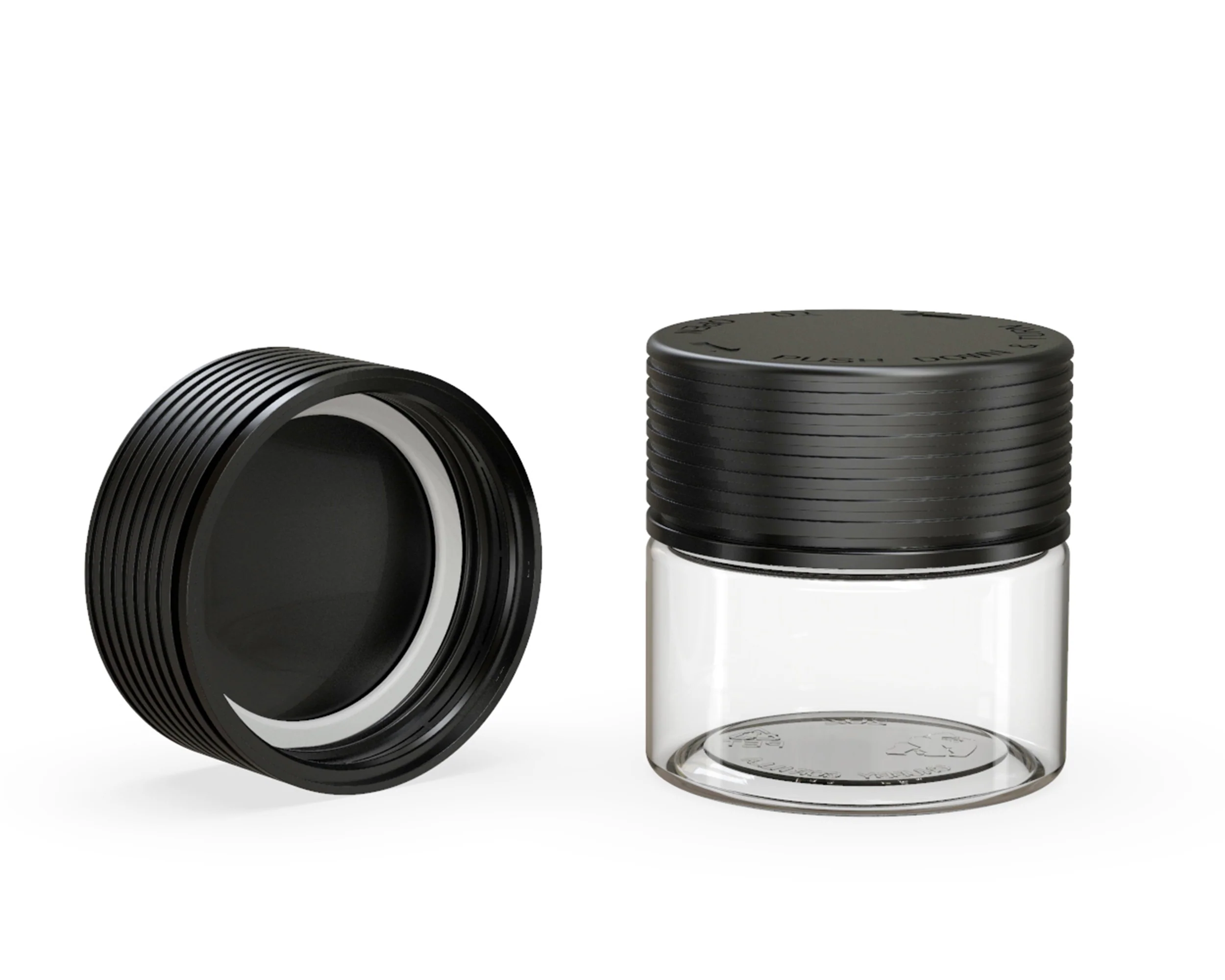 CHUBBY GORILLA | Child Resistant Clear Plastic Spiral Jar w/ Black Cap | 55mm - 2oz - 400 Count - Image 4