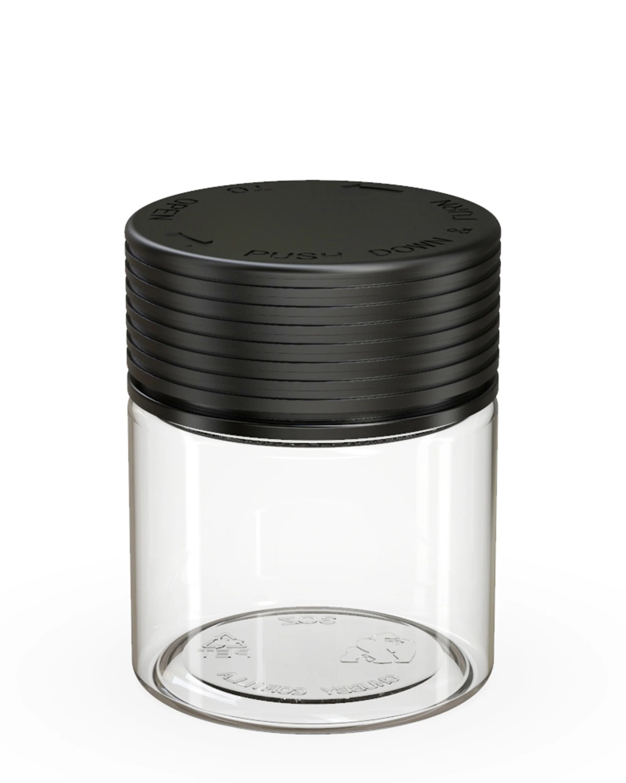 CHUBBY GORILLA | Child Resistant Clear Plastic Spiral Jar w/ Black Cap | 55mm - 3oz - 400 Count - Image 2