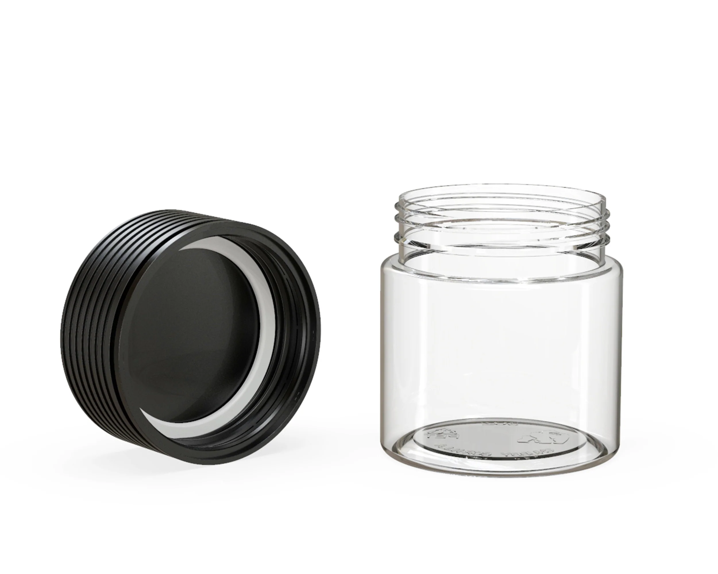 CHUBBY GORILLA | Child Resistant Clear Plastic Spiral Jar w/ Black Cap | 55mm - 3oz - 400 Count - Image 4