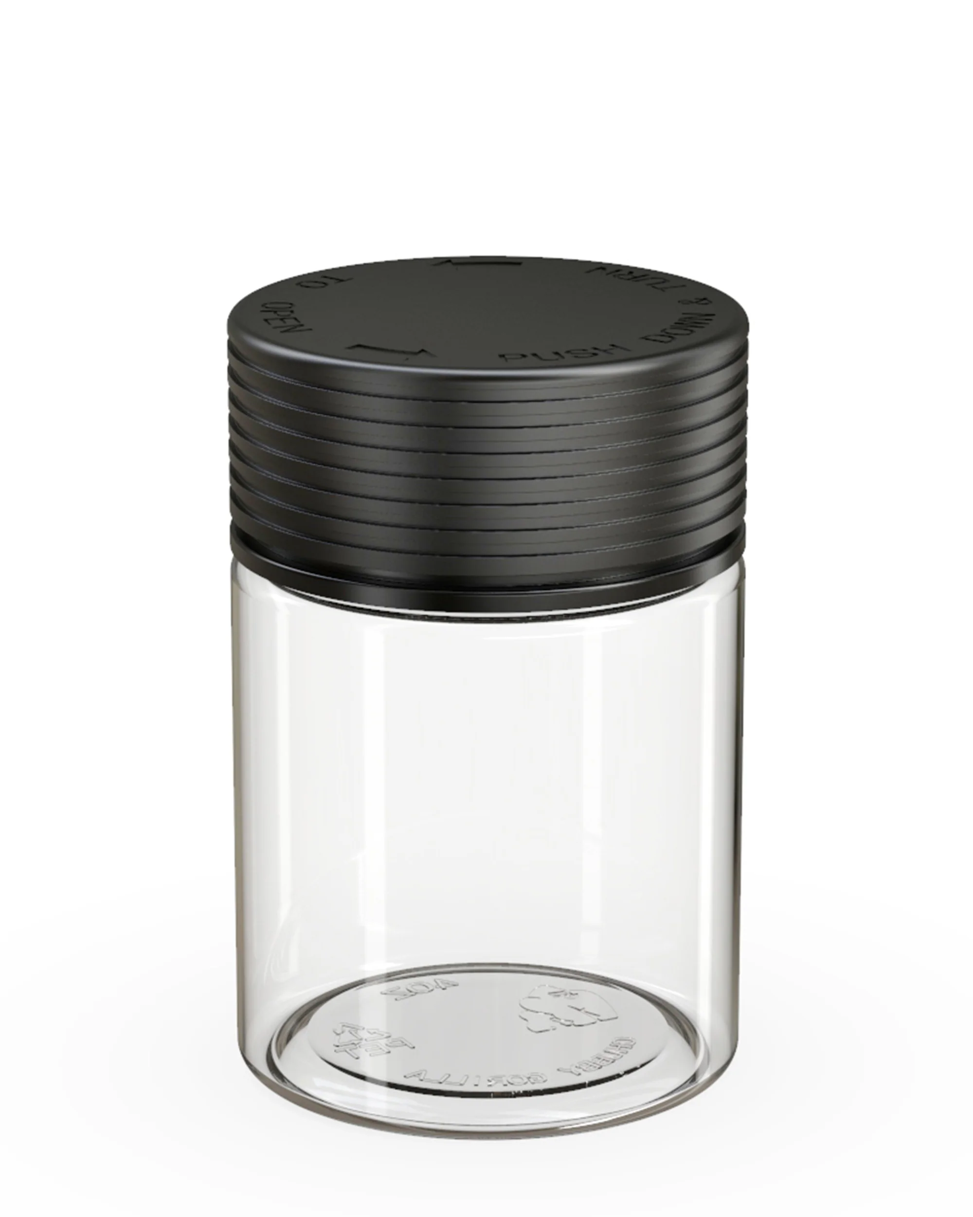 CHUBBY GORILLA | Child Resistant Clear Plastic Spiral Jar w/ Black Cap | 55mm - 4oz - 400 Count - Image 2