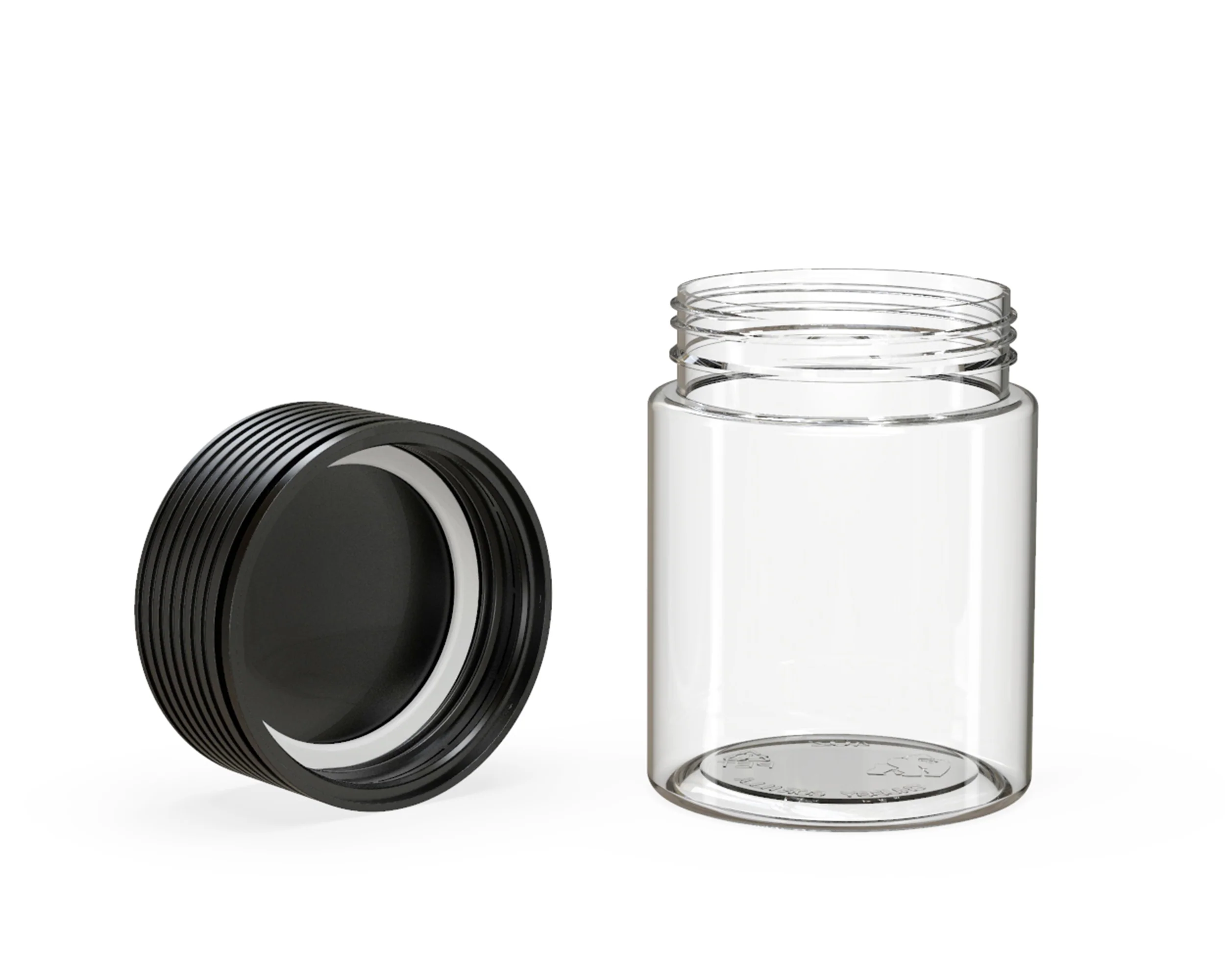 CHUBBY GORILLA | Child Resistant Clear Plastic Spiral Jar w/ Black Cap | 55mm - 4oz - 400 Count - Image 4