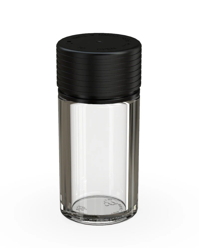 CHUBBY GORILLA | Child Resistant Clear Plastic Mini Spiral Jar w/ Black Cap | 55mm - 1oz - 200 Count - Image 2
