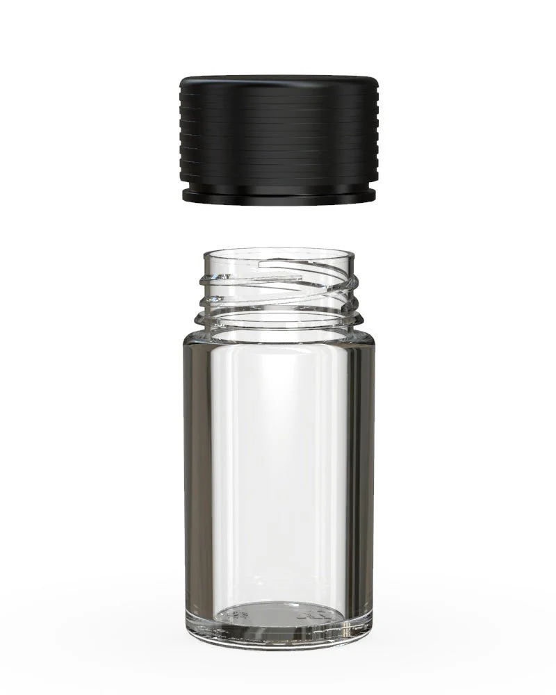 CHUBBY GORILLA | Child Resistant Clear Plastic Mini Spiral Jar w/ Black Cap | 55mm - 1oz - 200 Count - Image 3
