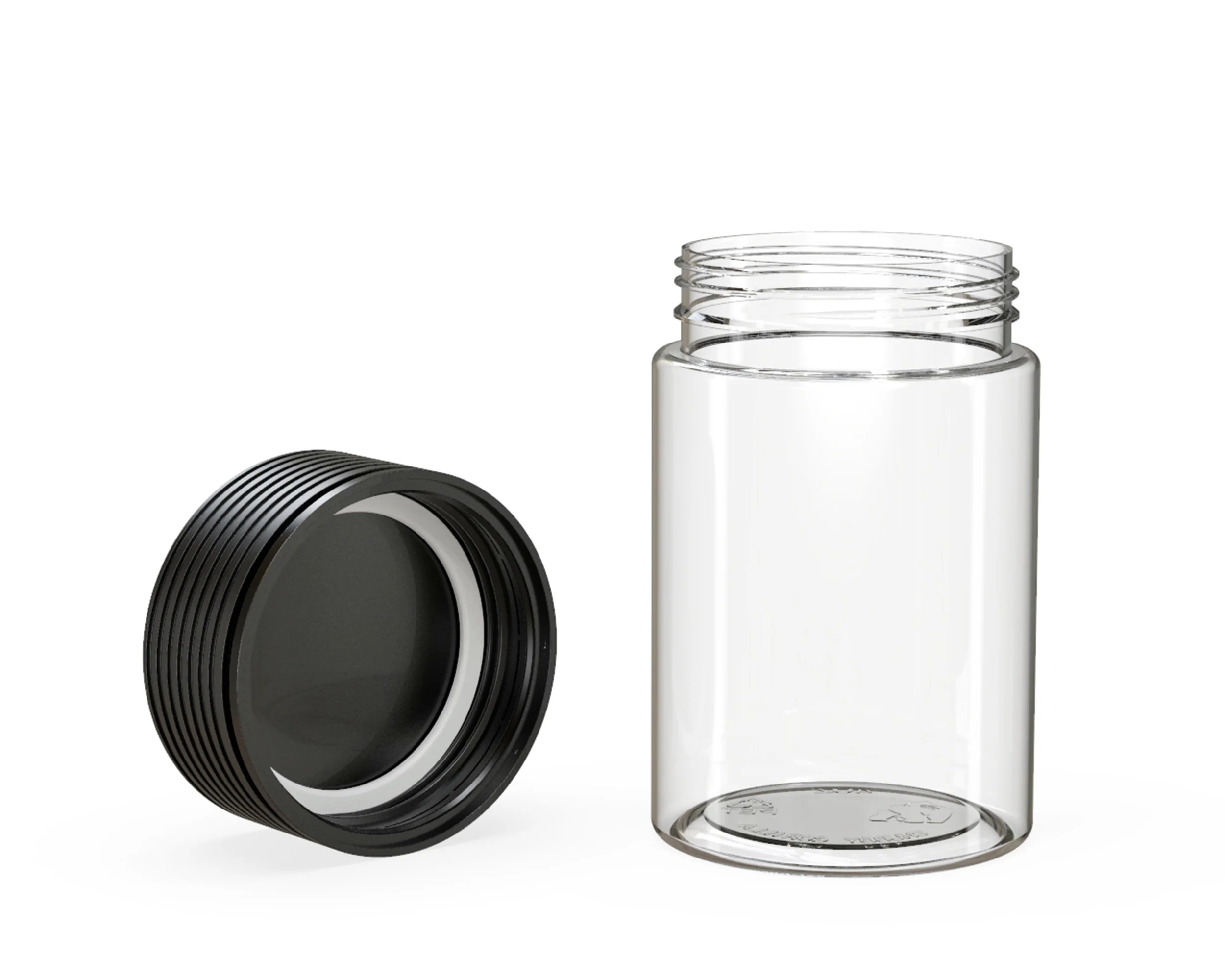 CHUBBY GORILLA | Child Resistant Clear Plastic Spiral Jar w/ Black Cap | 55mm - 5oz - 300 Count - Image 4