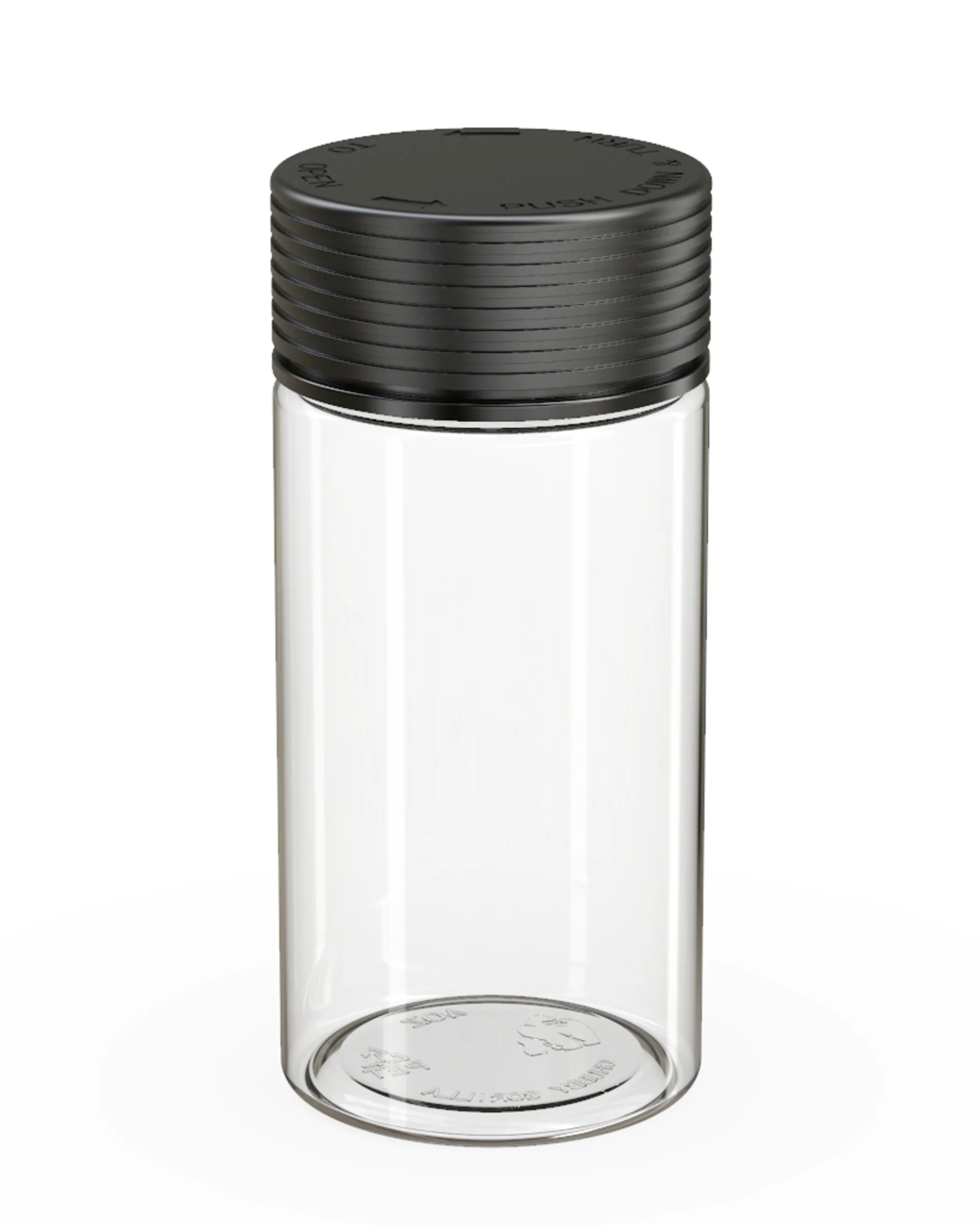 CHUBBY GORILLA | Child Resistant Clear Plastic Spiral Jar w/ Black Cap | 55mm - 6oz - 300 Count - Image 2