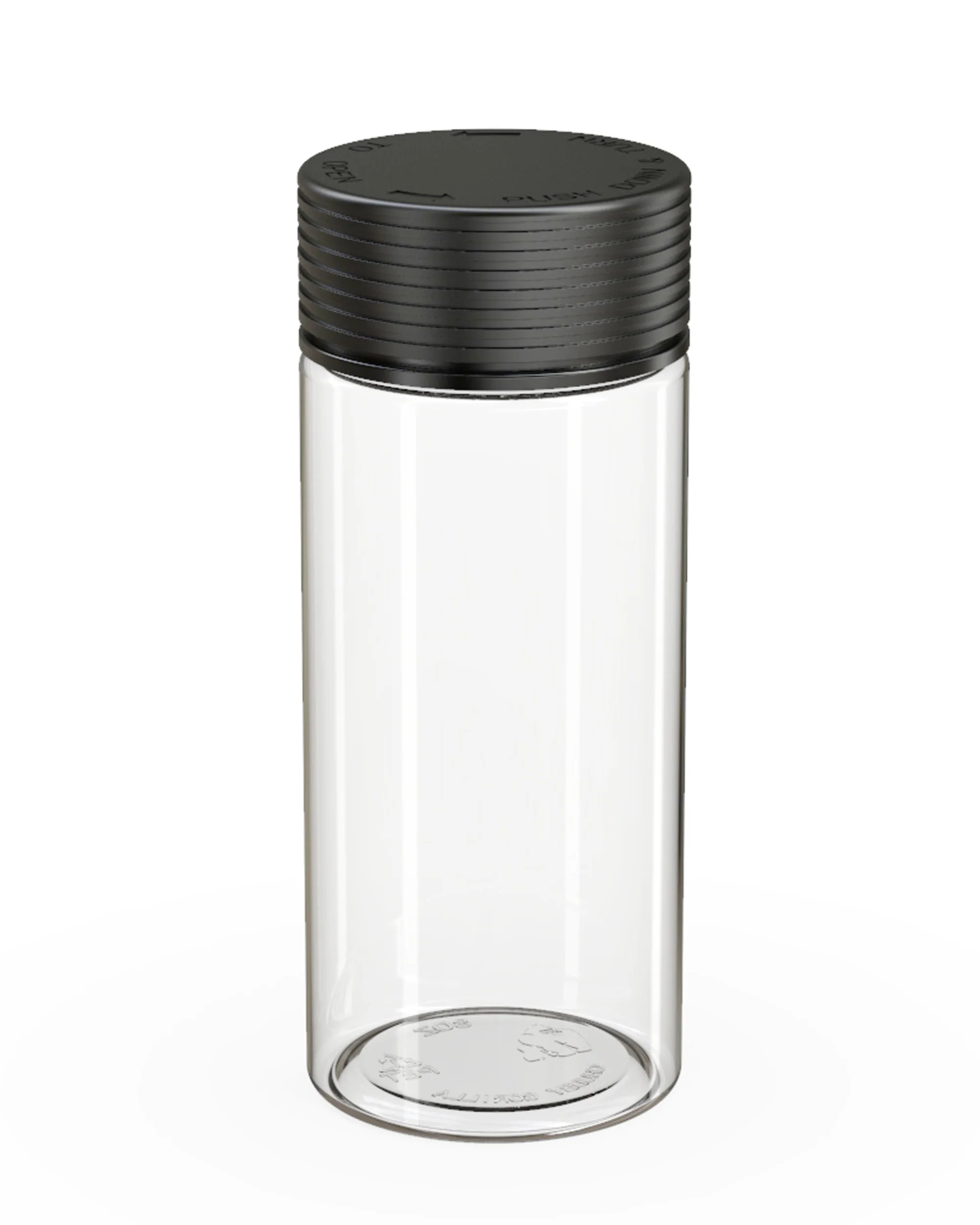 CHUBBY GORILLA | Child Resistant Clear Plastic Spiral Jar w/ Black Cap | 55mm - 8oz - 200 Count - Image 2