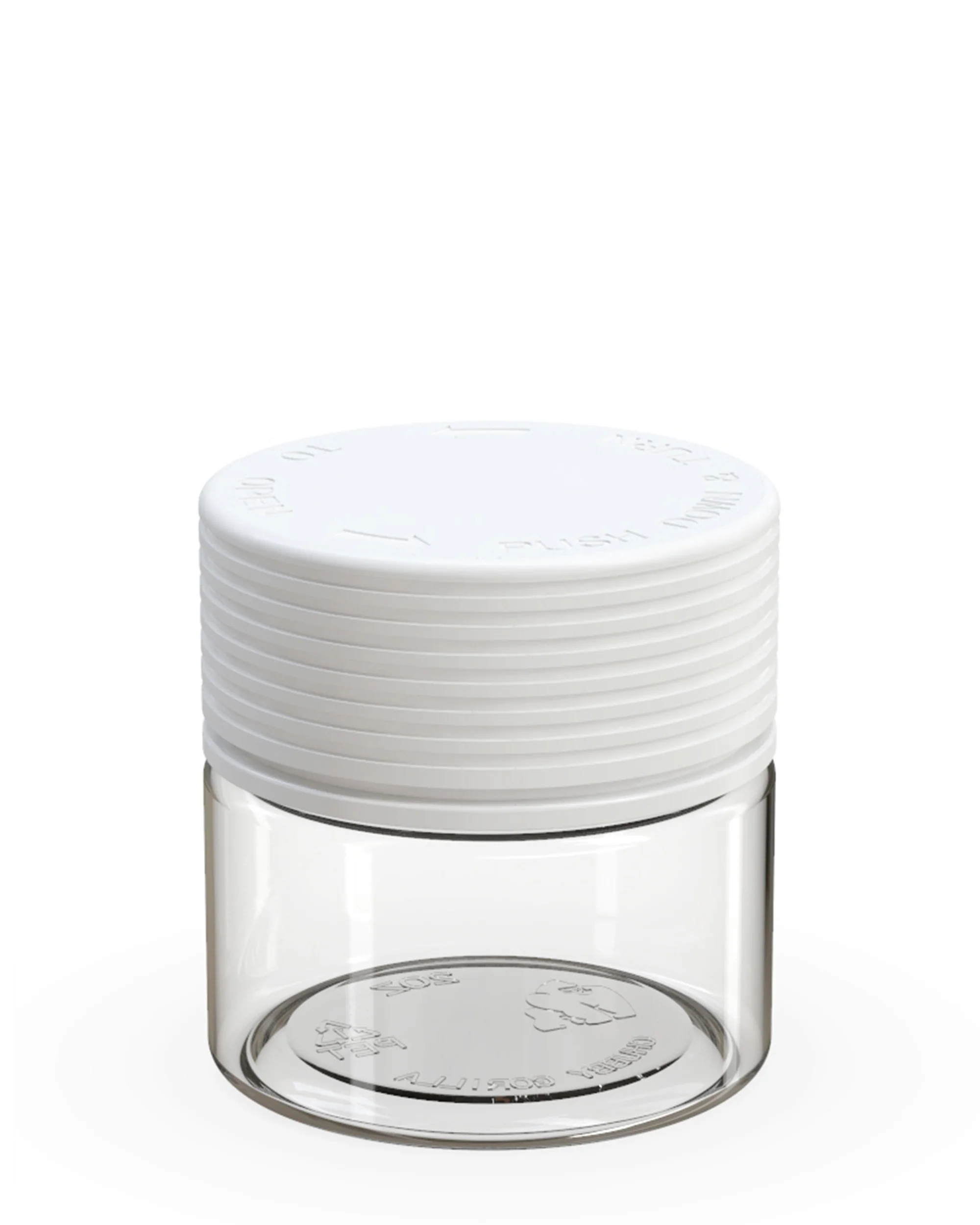 CHUBBY GORILLA | Child Resistant Clear Plastic Spiral Jar w/ White Cap | 55mm - 2oz - 400 Count - Image 2