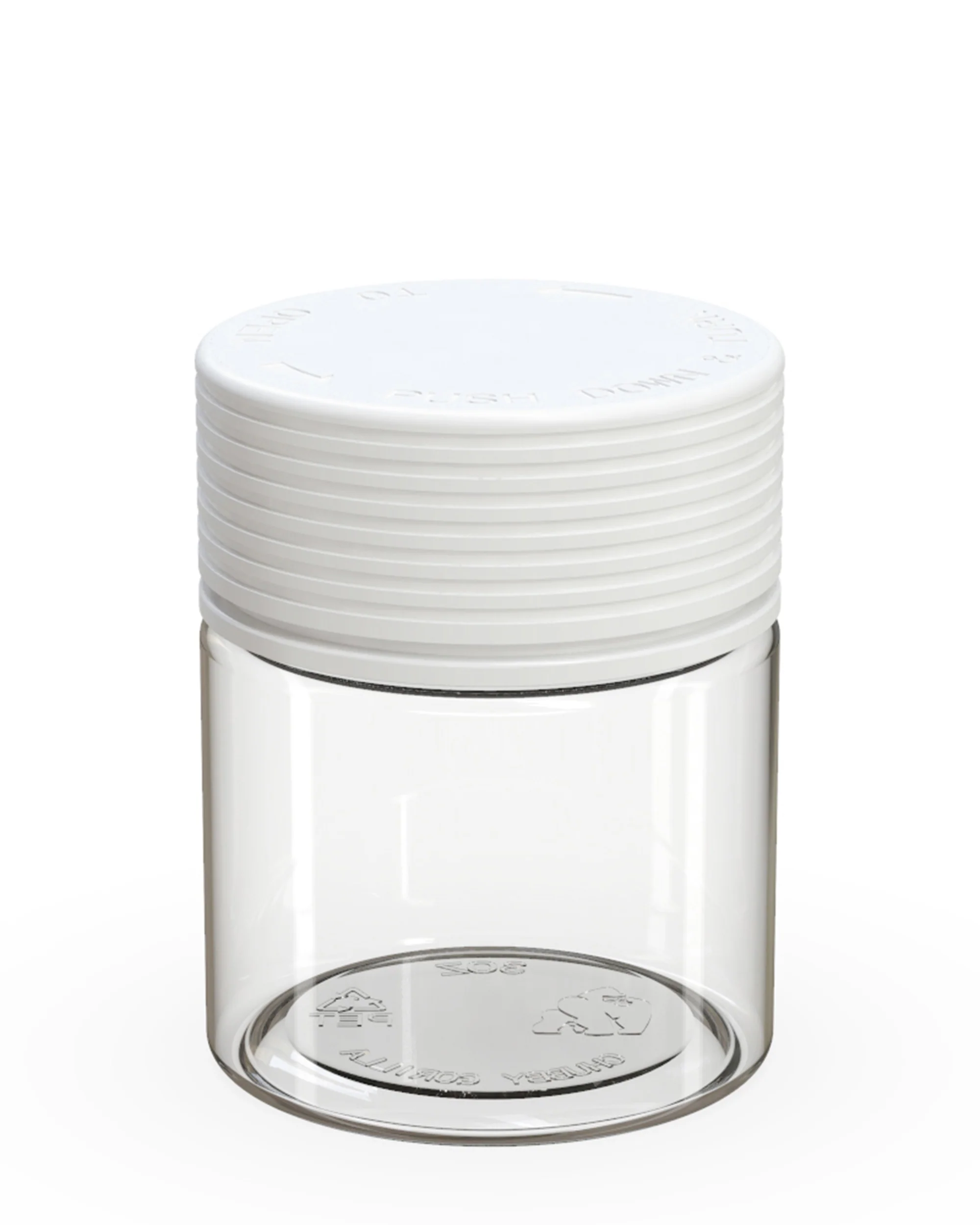 CHUBBY GORILLA | Child Resistant Clear Plastic Spiral Jar w/ White Cap | 55mm - 3oz - 400 Count - Image 2