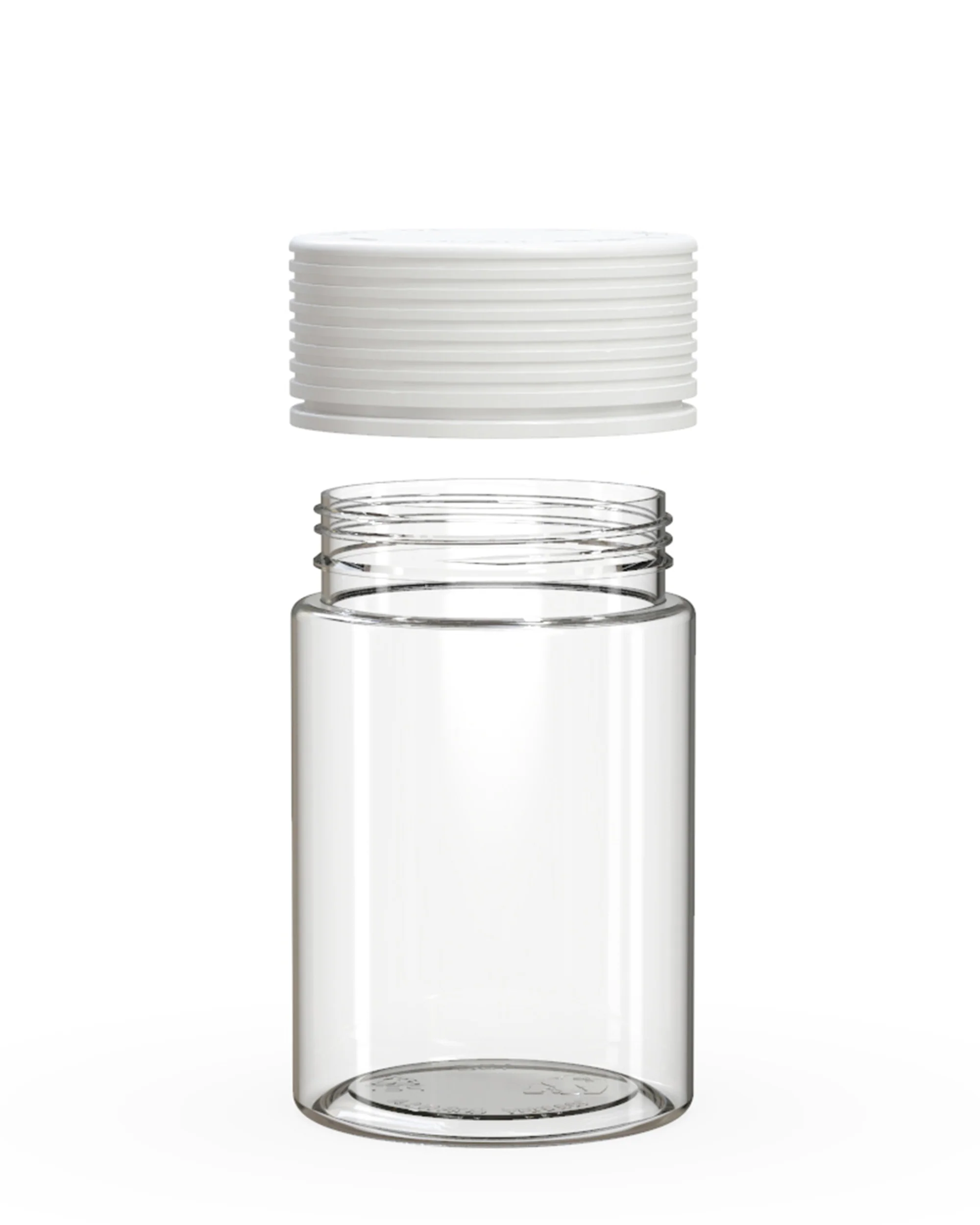 CHUBBY GORILLA | Child Resistant Clear Plastic Spiral Jar w/ White Cap | 55mm - 5oz - 300 Count - Image 3