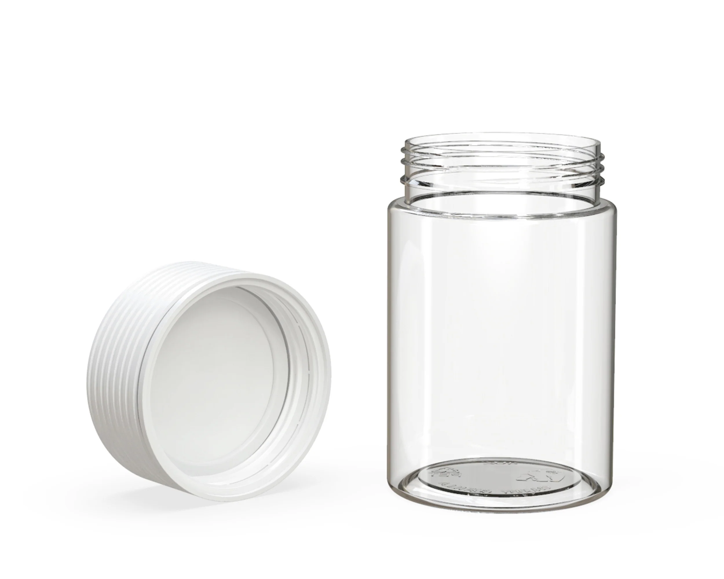 CHUBBY GORILLA | Child Resistant Clear Plastic Spiral Jar w/ White Cap | 55mm - 5oz - 300 Count - Image 4
